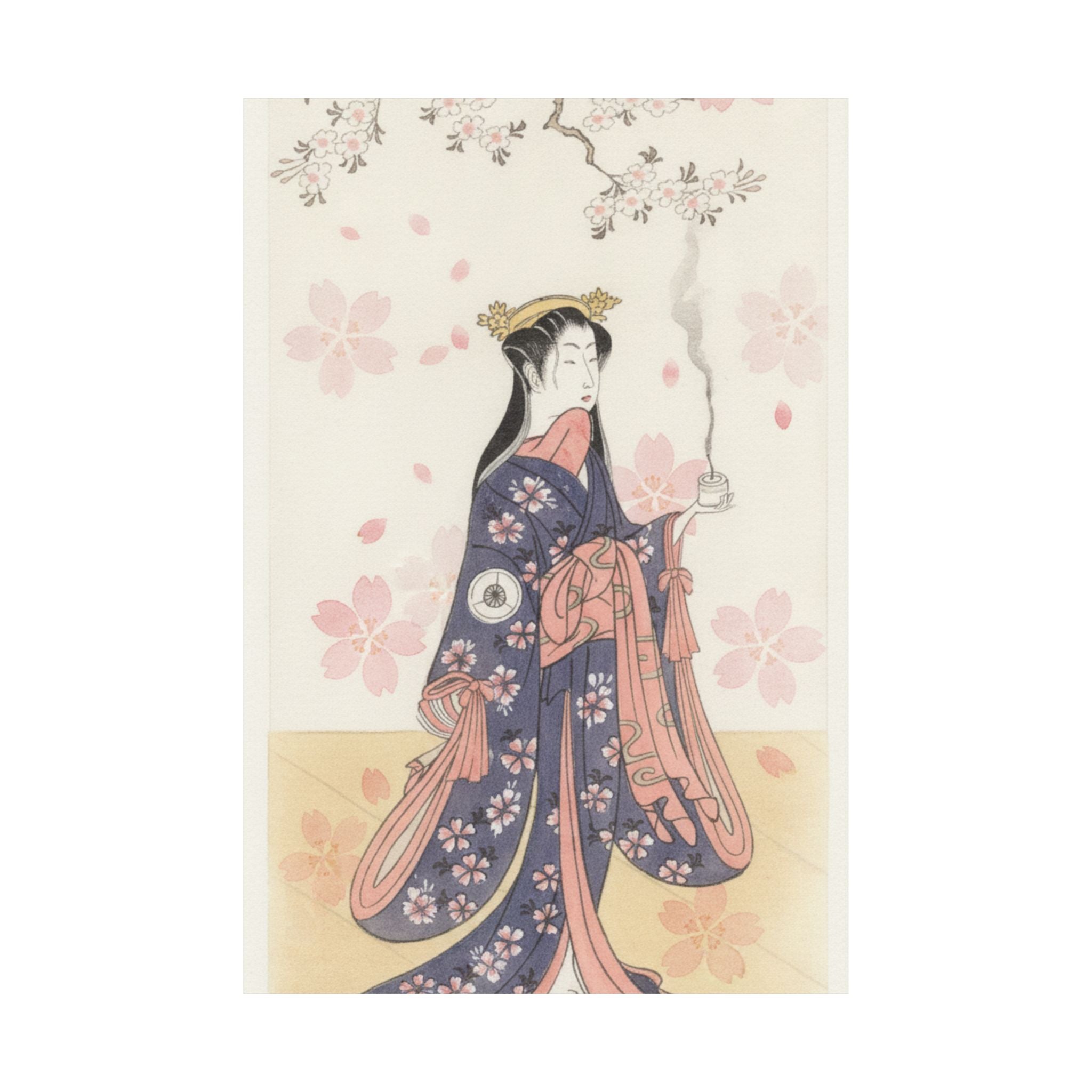 Watercolor — The Actor Iwai Hanshirō Iv As Sakura Hime, The Cherry Princess — Matte Poster