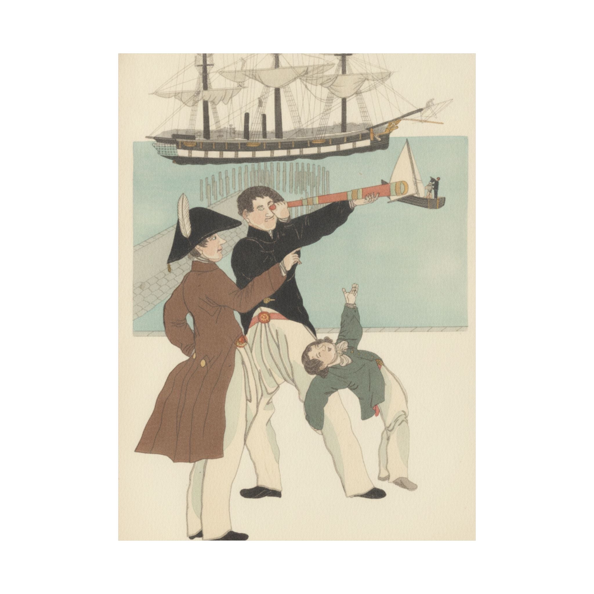 Botanical — Russians Enjoying A Holiday In Yokohama (Yokohama Kyūjitsu Roshiajin Yūkō) — Matte Poster