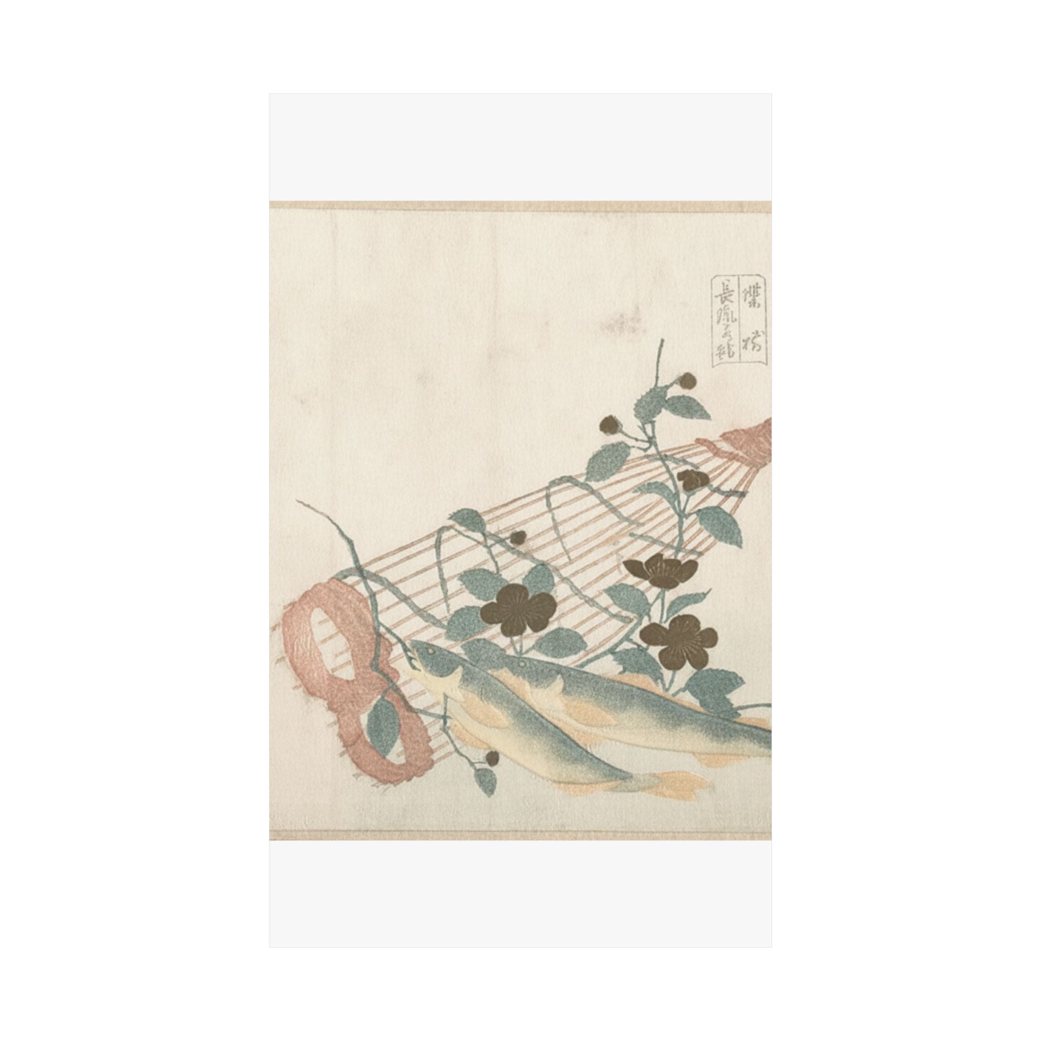 Botanical — Sweet Fishes Of The Nagara River, With Baskets And Flowers — Matte Poster
