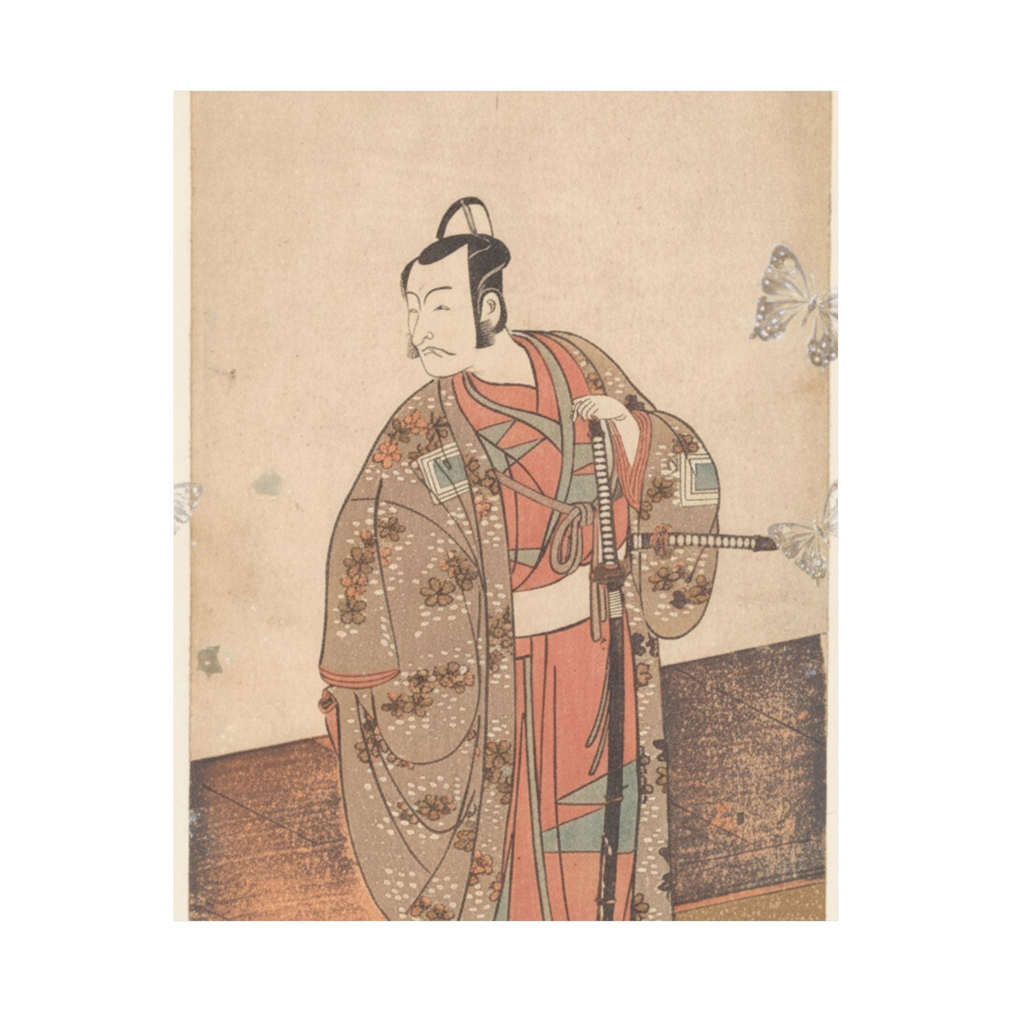 Ecommerce Main — The Actor Ichikawa Danjuro V Standing Inside Of A House And In Front Of An Engaw — Matte Poster