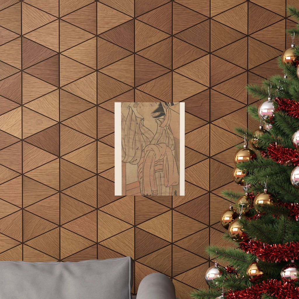 Ecommerce Main — Young Lady Toying With The Tassel Of Her Bed–Net While A Cat Plays At Her Feet — Matte Poster