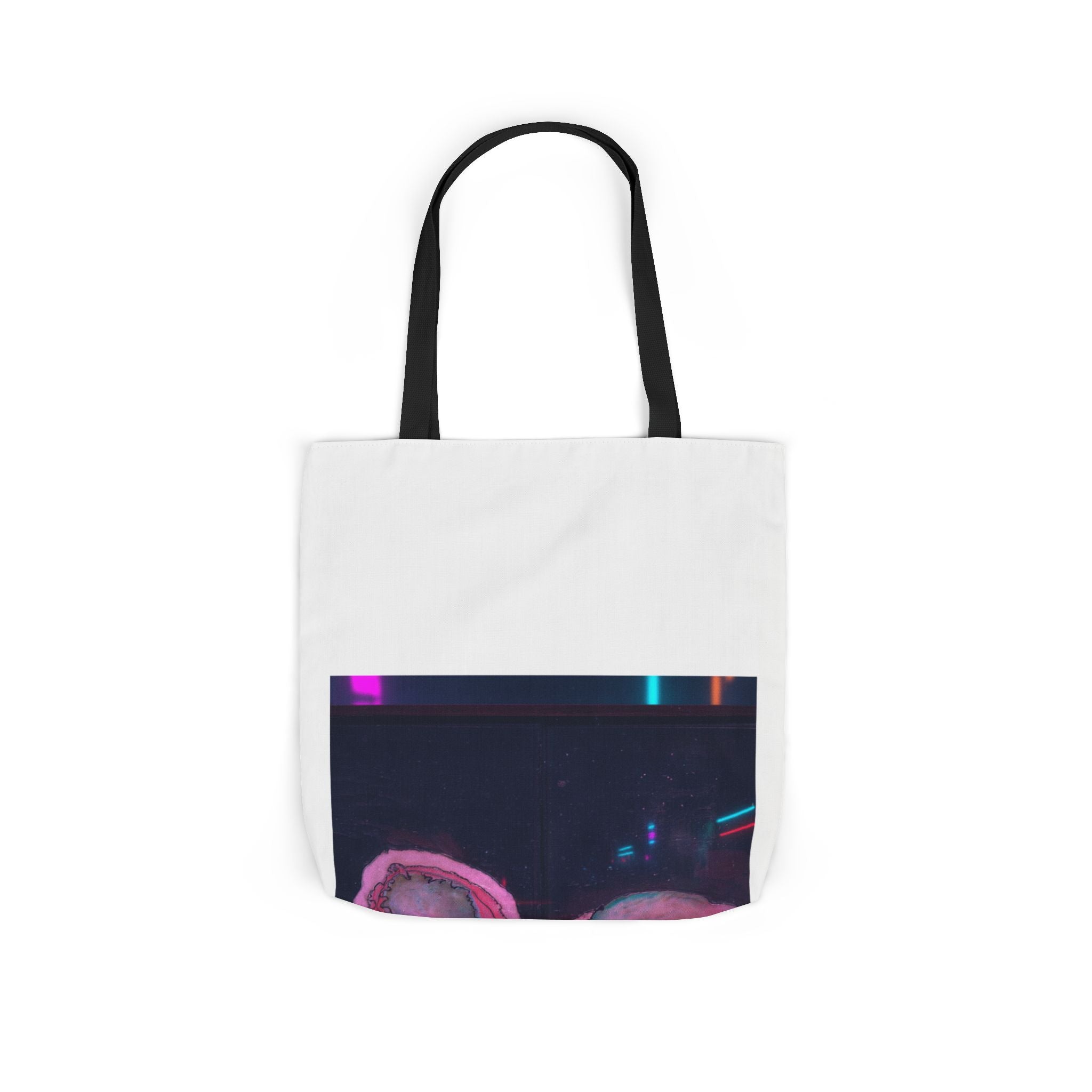 Neon Night Glow Agate Abstract Photo Canvas Tote Bag