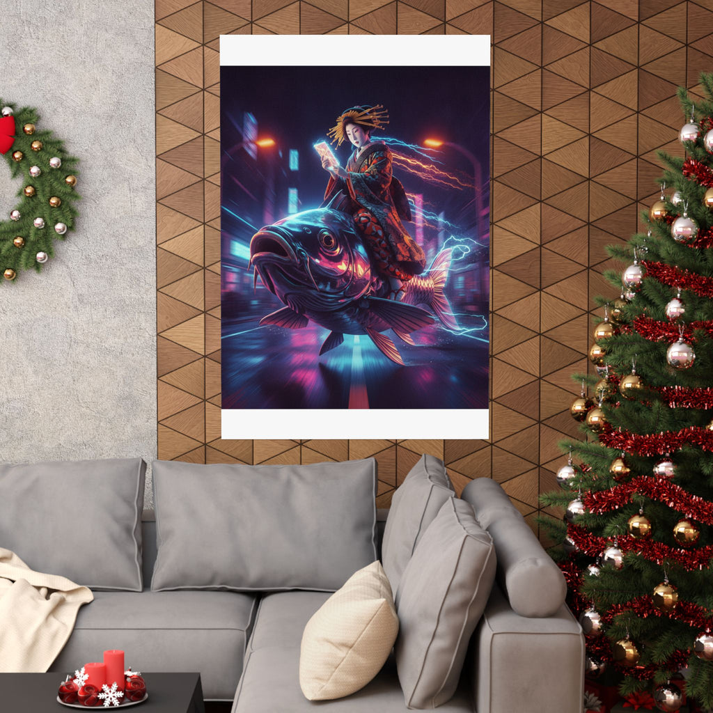 Fast Furious — Courtesan Seated On A Carp — Matte Poster