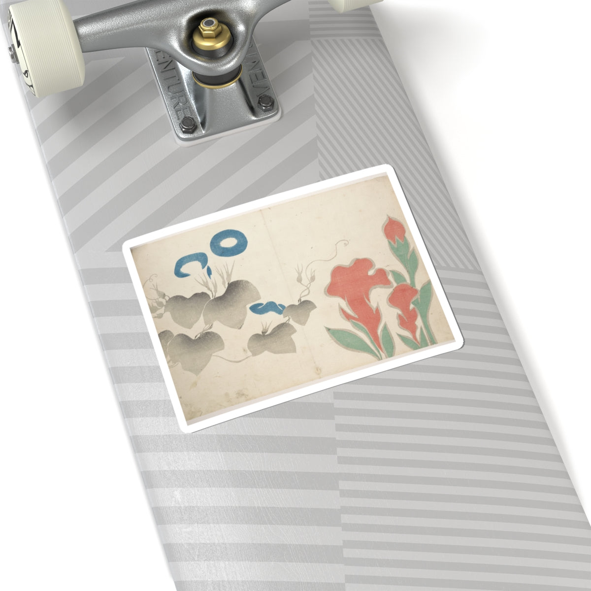 Watercolor — Design Of Morning–Glory And Other Flowers — Kiss-Cut Sticker