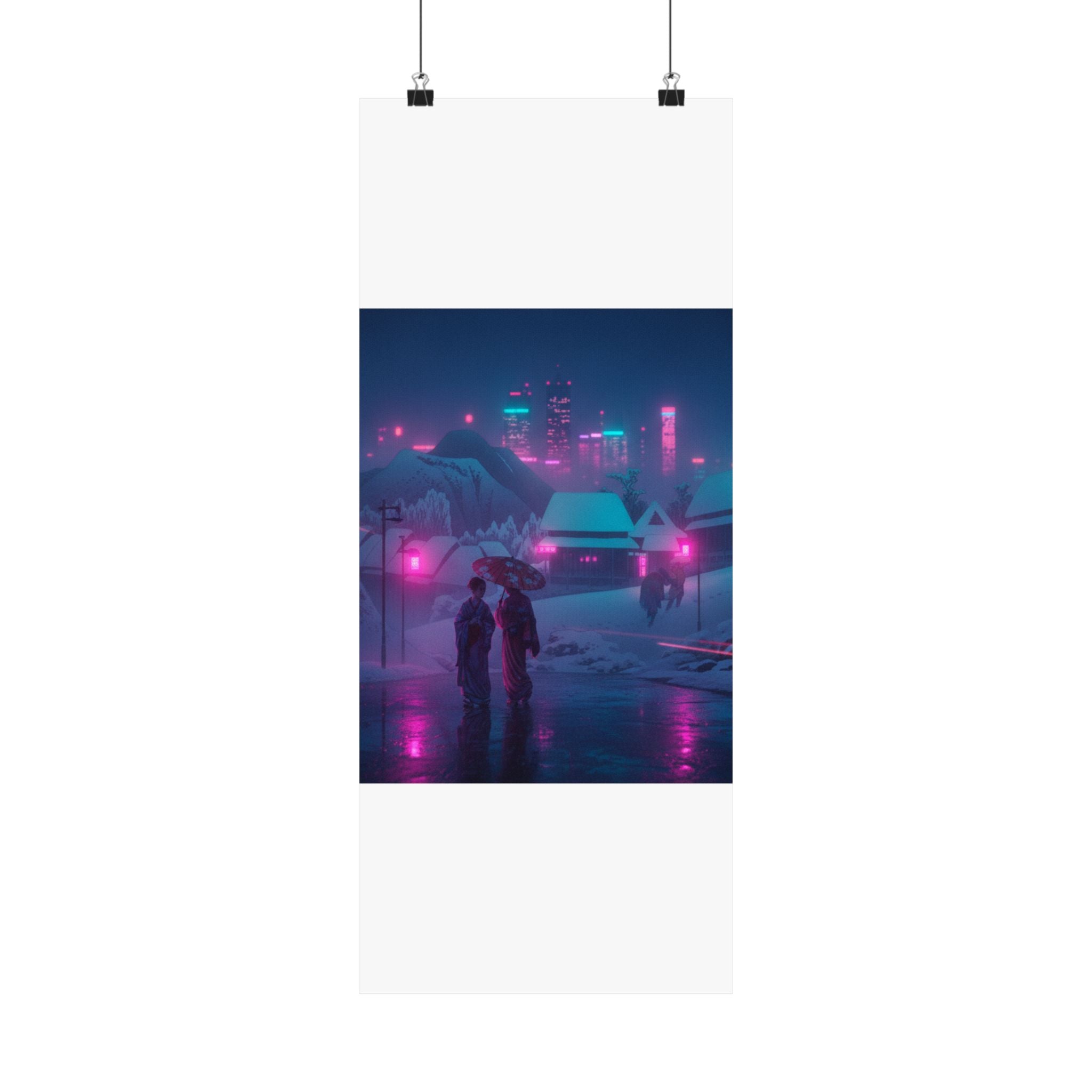 Neon Noir — Evening Snow — Matte Poster