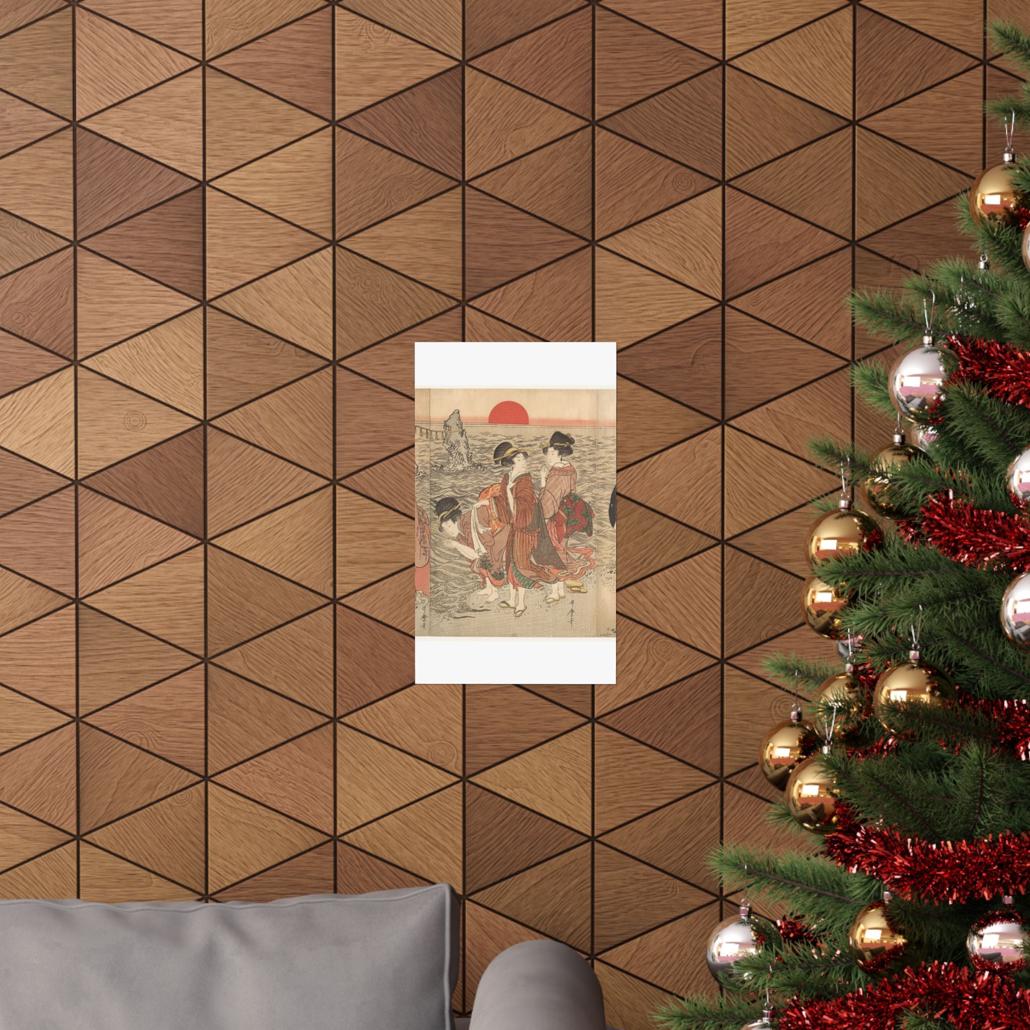 Ecommerce Main — Women Worshipping The Rising Sun Between The Twin Rocks At Ise — Matte Poster