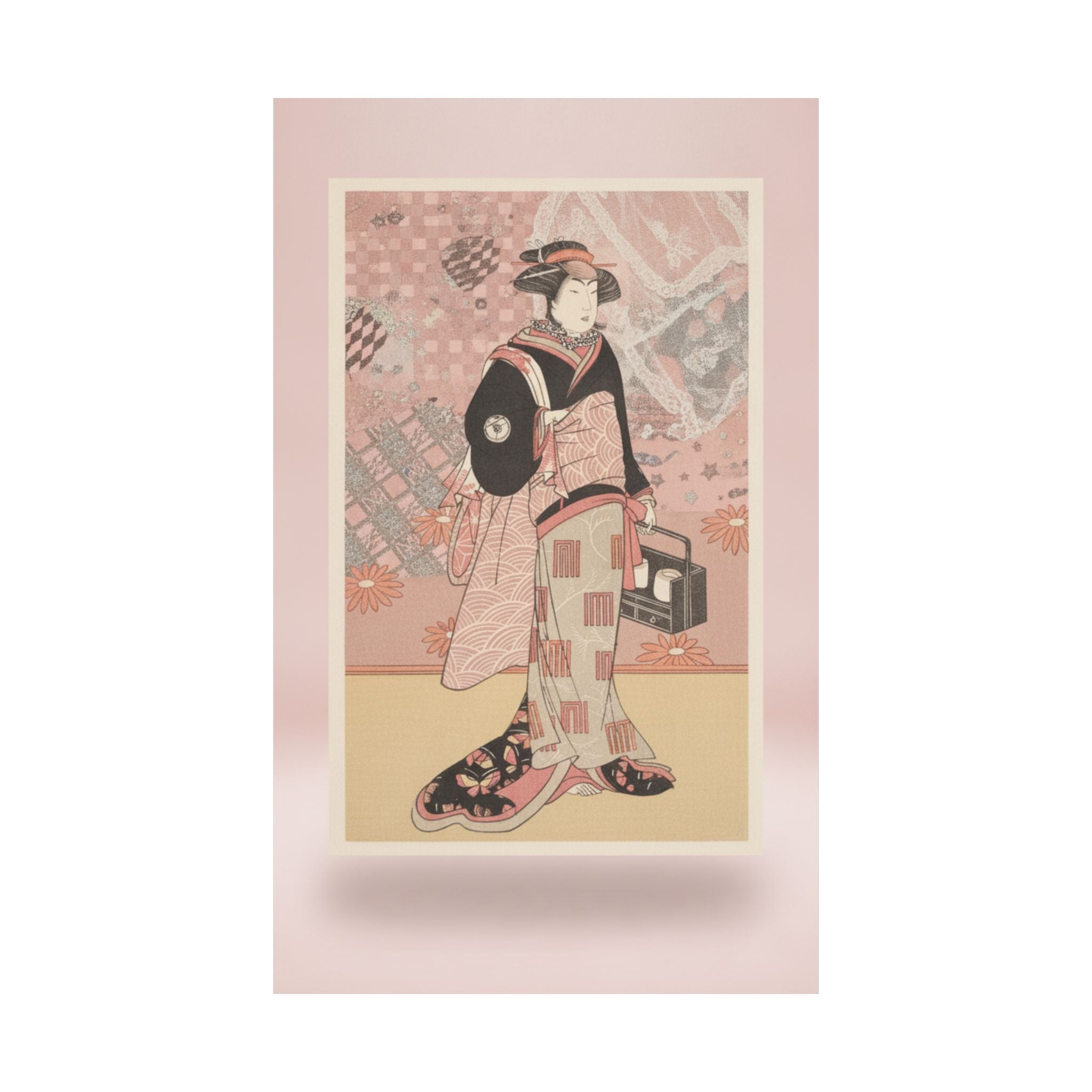 Product Marketing — The Actor Iwai Hanshiro Iv As A Woman In A Black Kimono — Matte Poster
