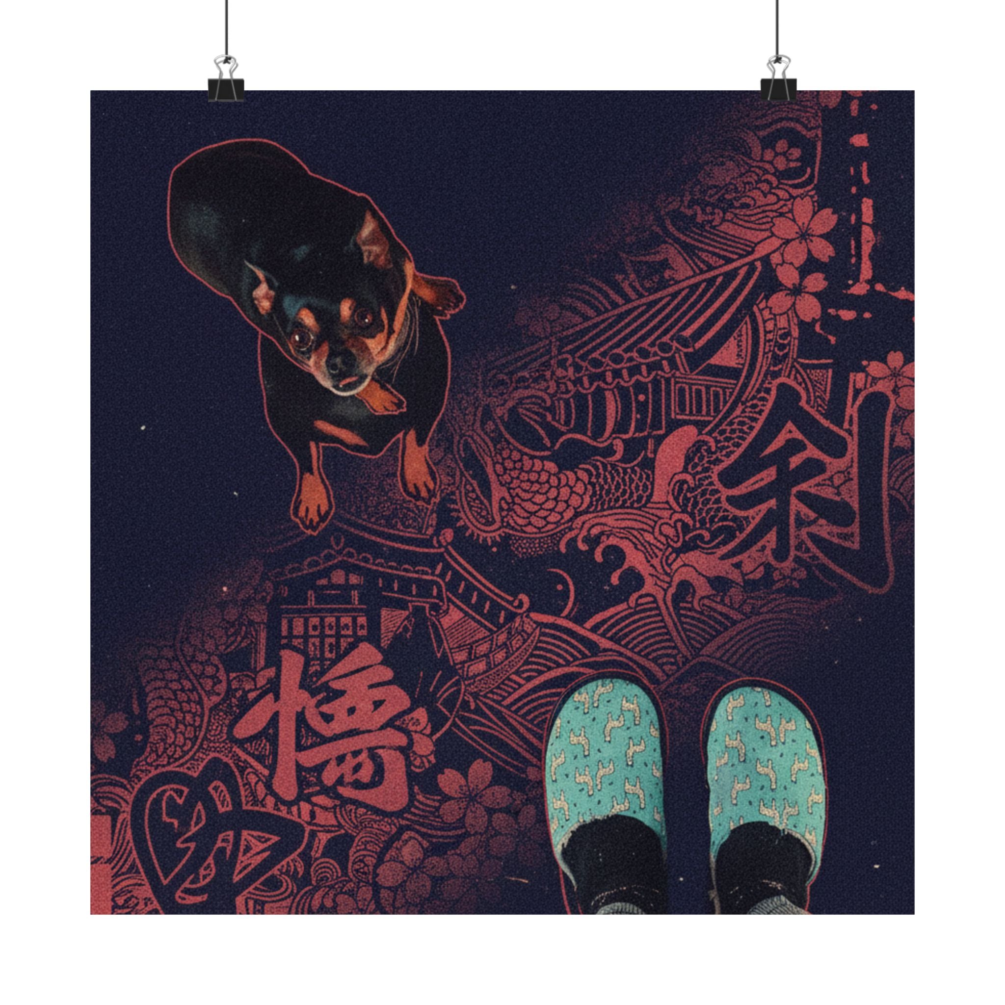 Japanese Street — Dog — Matte Poster