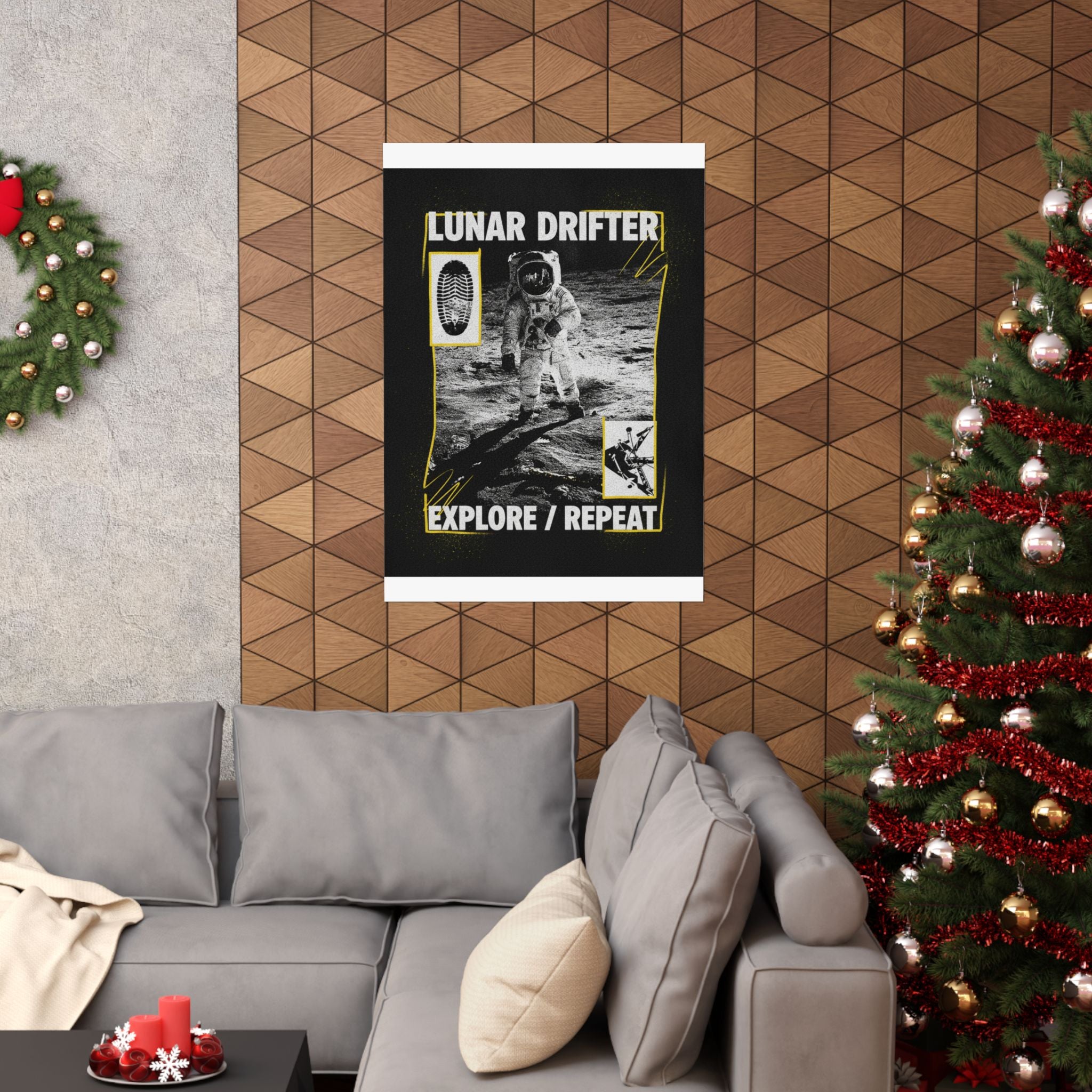 Lunar Drifter Explore / Repeat Astronaut Streetwear Poster