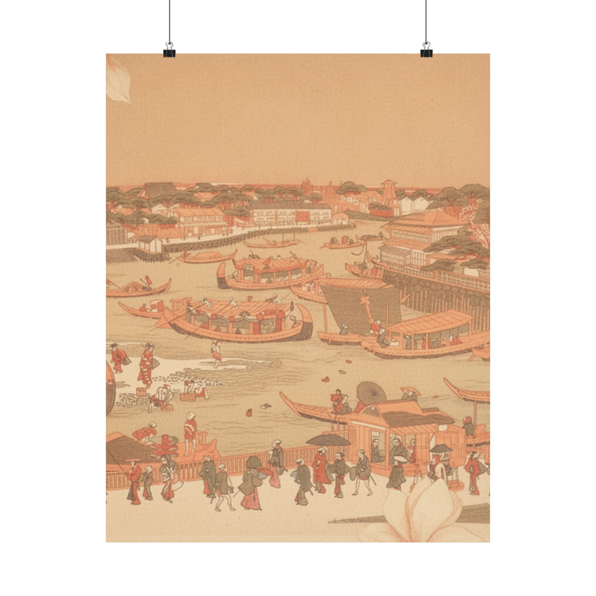 Southern Sunset — New Great Bridge At Naka Zu In Edo — Matte Poster