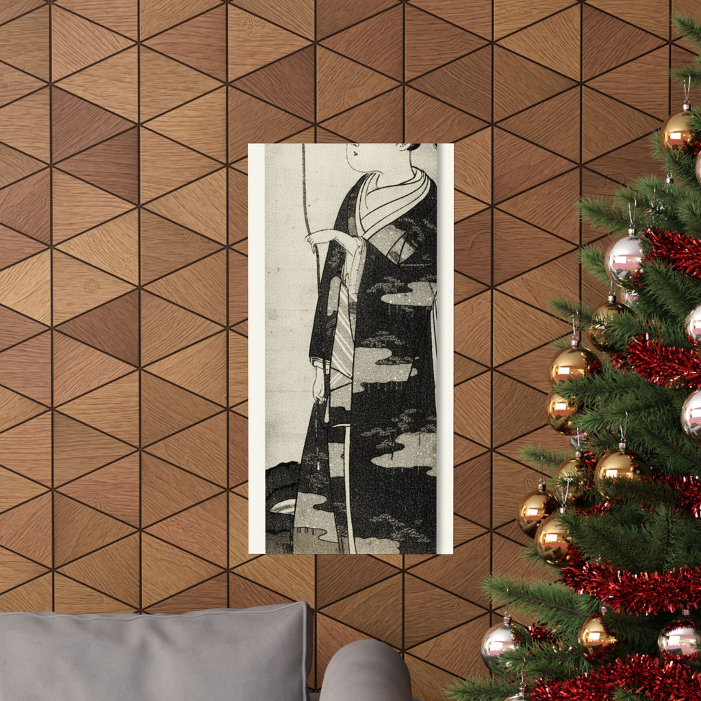 Ecommerce Main — A Woman Playing With A Monkey Which Has Climbed A Tree — Matte Poster