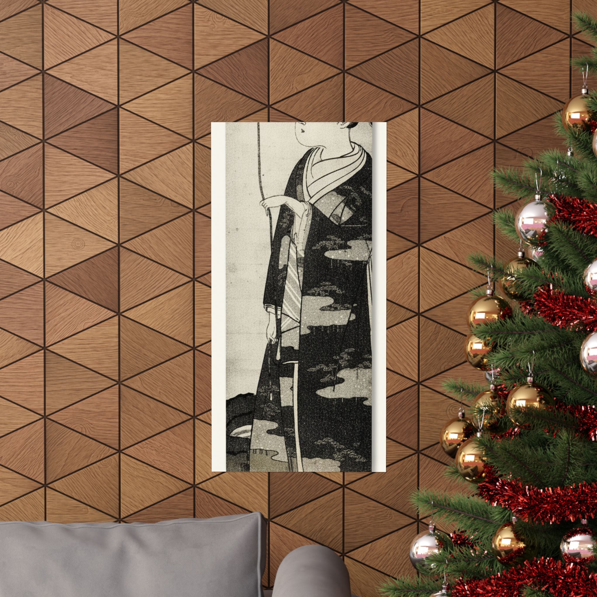Ecommerce Main — A Woman Playing With A Monkey Which Has Climbed A Tree — Matte Poster