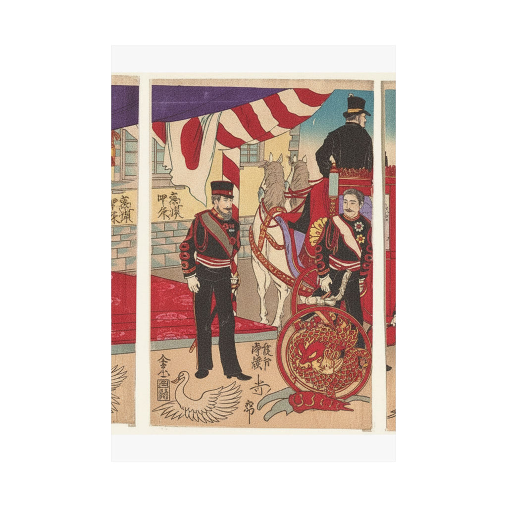 Japanese Street — Arrival Of The Emperor At Tokyo After The Victory (Russo-Japanese War) — Matte Poster
