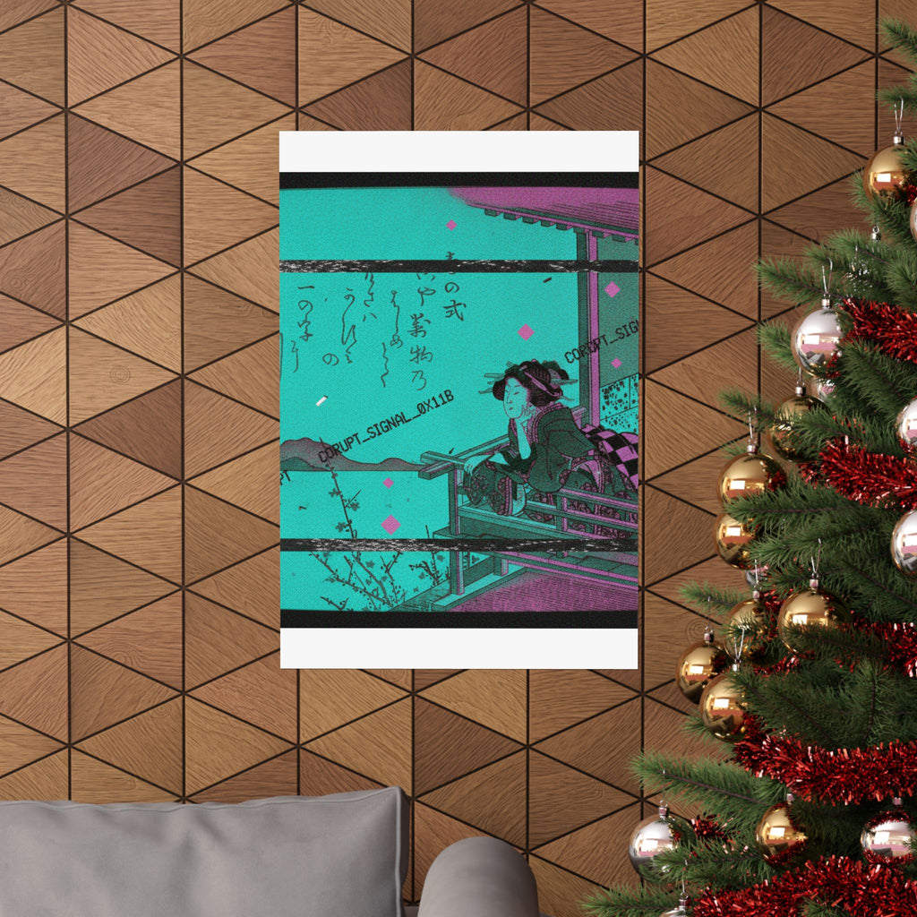 Glitch Culture — Courtesan Leaning On The Railing Of A Veranda — Matte Poster