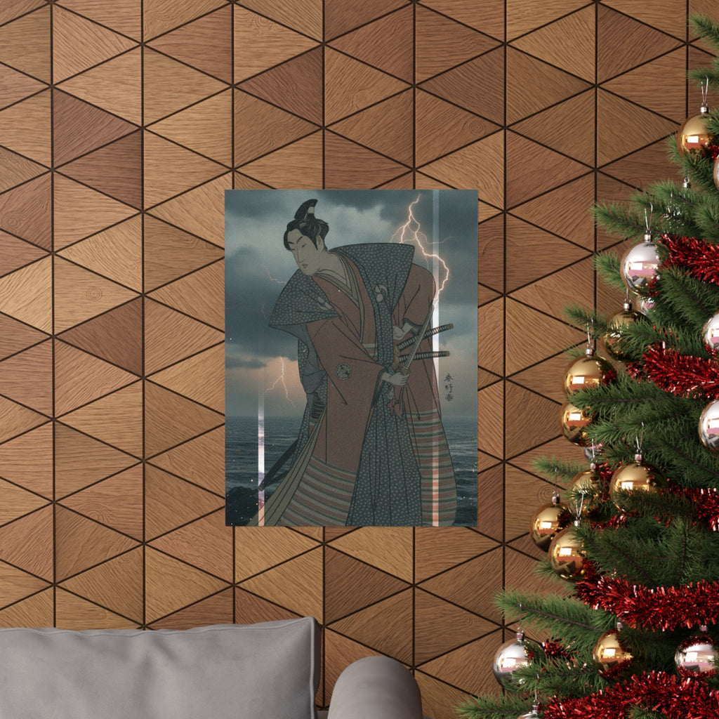 Dramatic Storm — The Third Segawa Kikunojo In The Role Of Oboshi Rikiya — Matte Poster