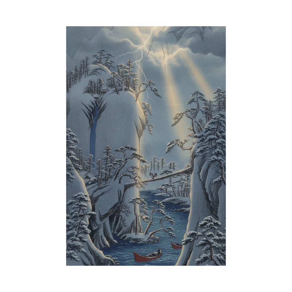 Dramatic Storm — River Gorge In Snow — Matte Poster