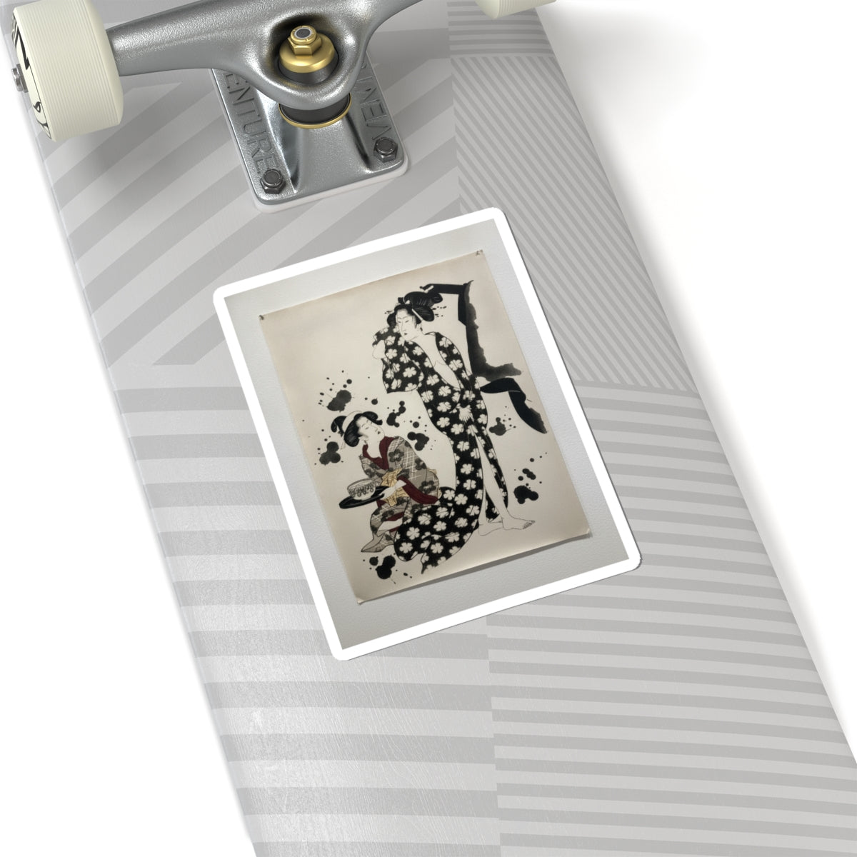 Watercolor — Young Woman Making Her Toilet — Kiss-Cut Sticker