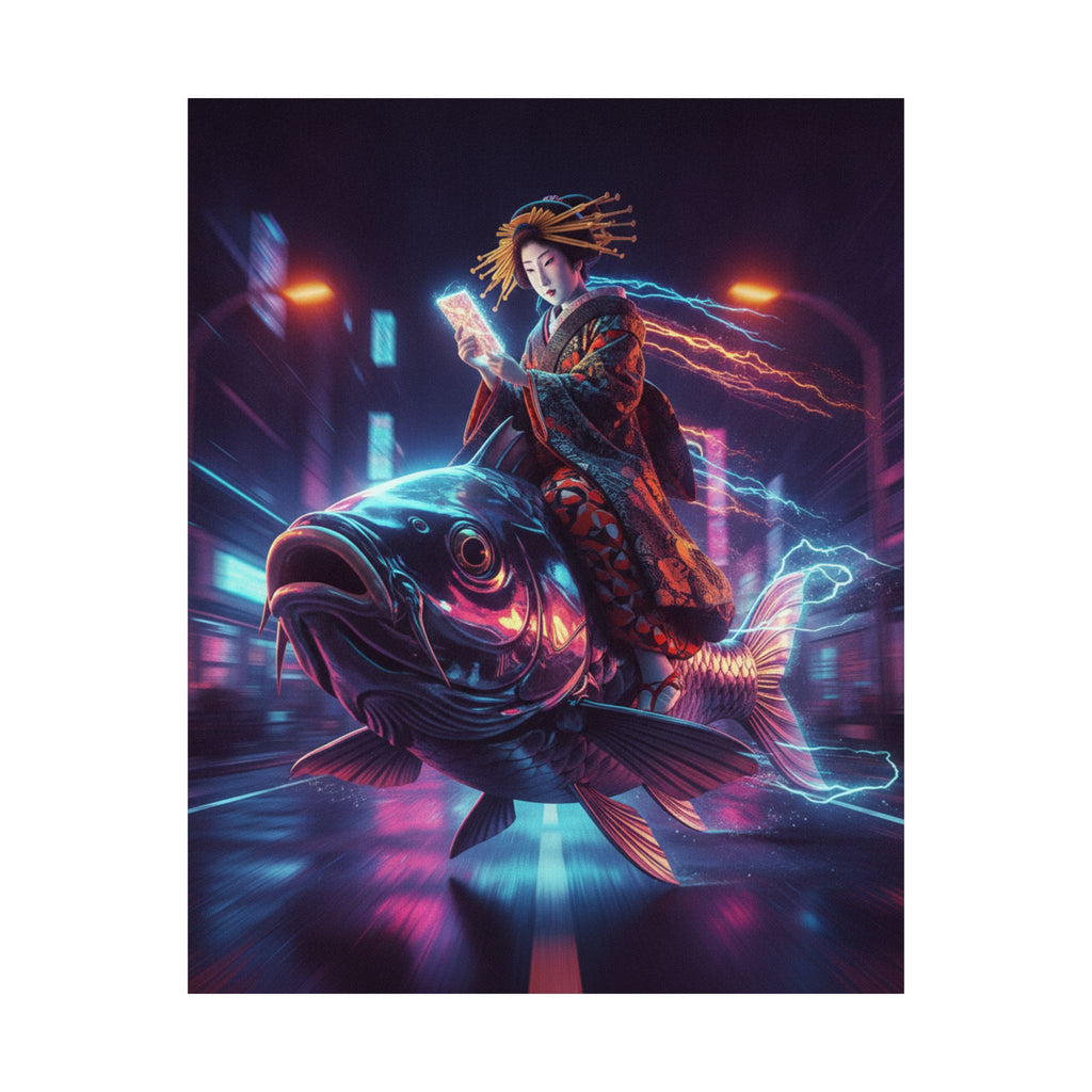 Fast Furious — Courtesan Seated On A Carp — Matte Poster