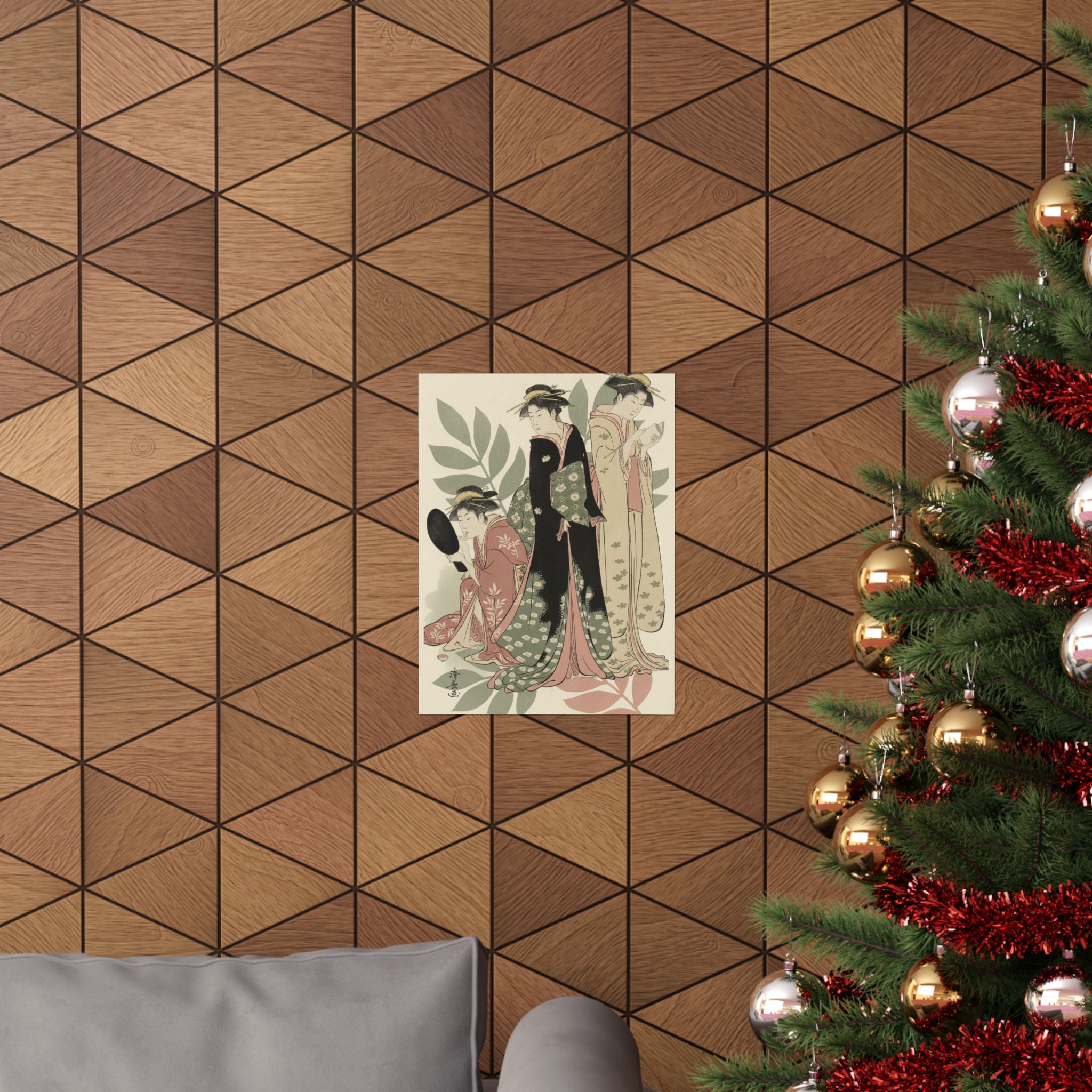 Botanical — Three Geishas Of Tachibana Street In Their Room — Matte Poster