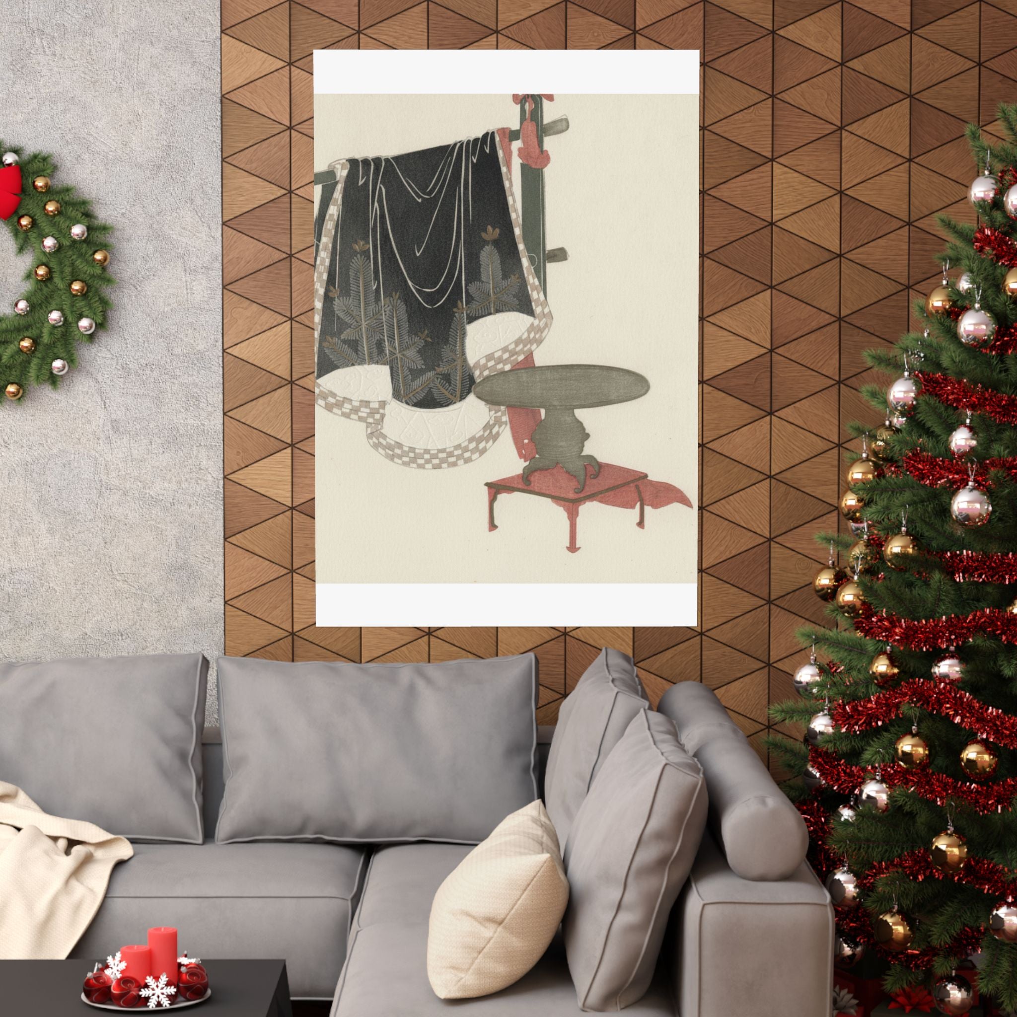 Botanical — Flower Vase With Stand; Dress Hanging On A Clothesrack — Matte Poster