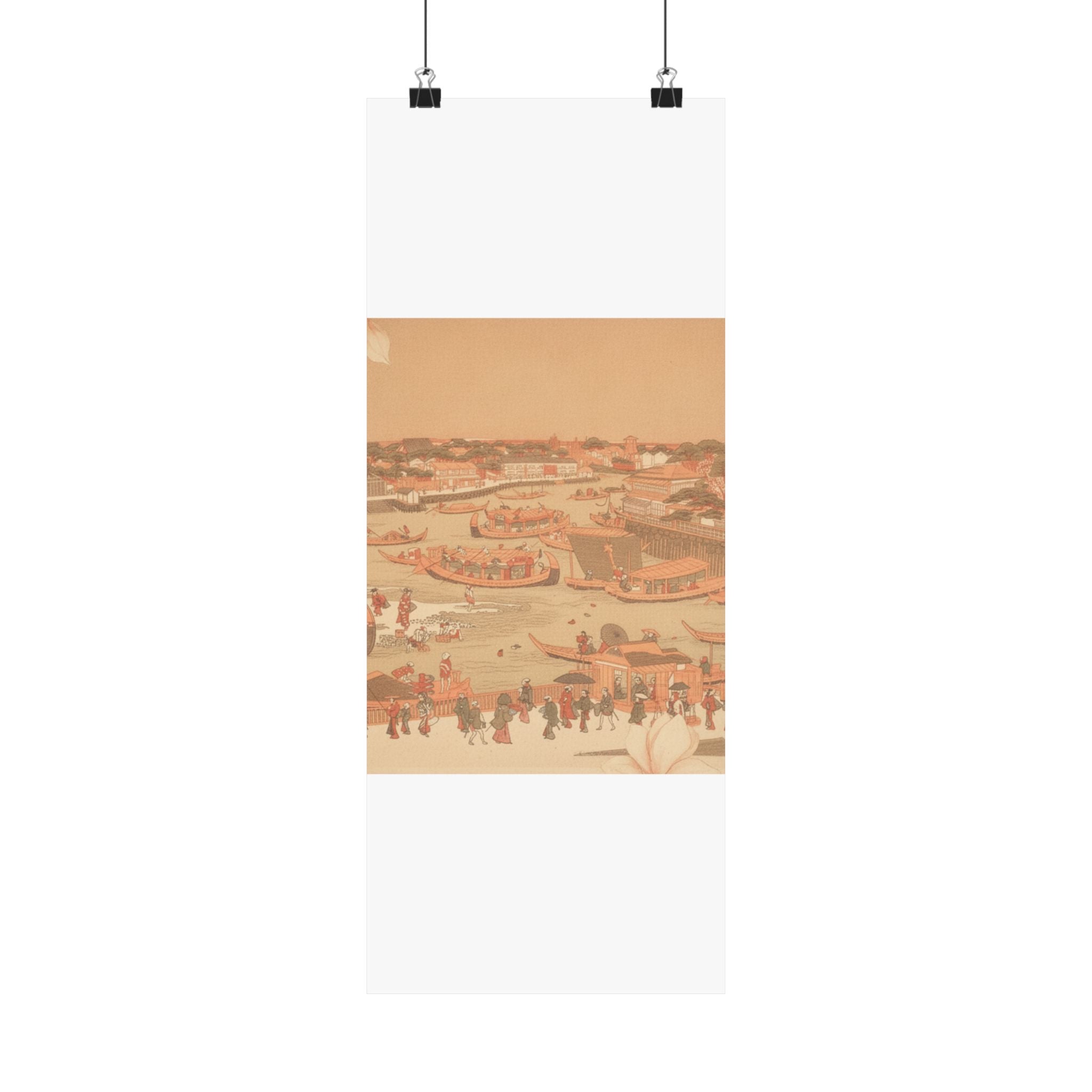 Southern Sunset — New Great Bridge At Naka Zu In Edo — Matte Poster