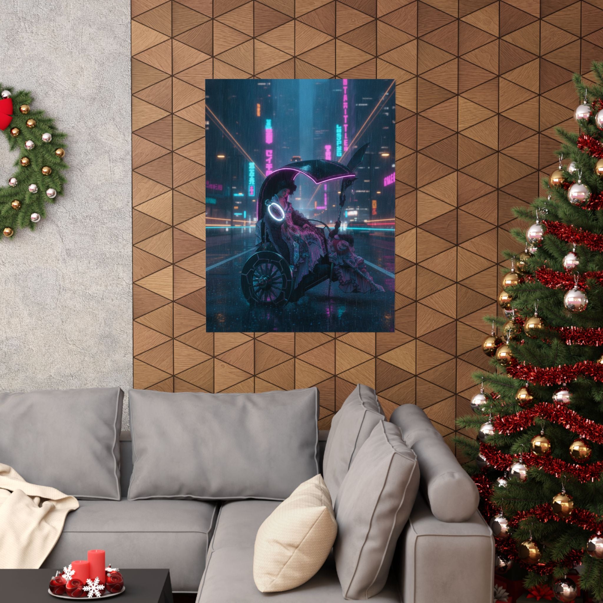 Neon Noir — Lady In A Chariot — Matte Poster