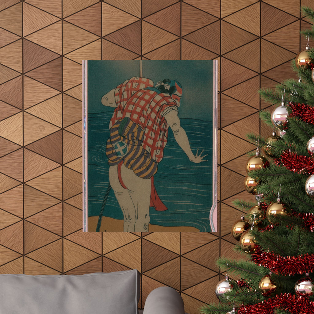 Cinematic — The Actor Otani Hiroemon Iii As Man Ready To Wade Into The Sea With A Drawn Swor — Matte Poster
