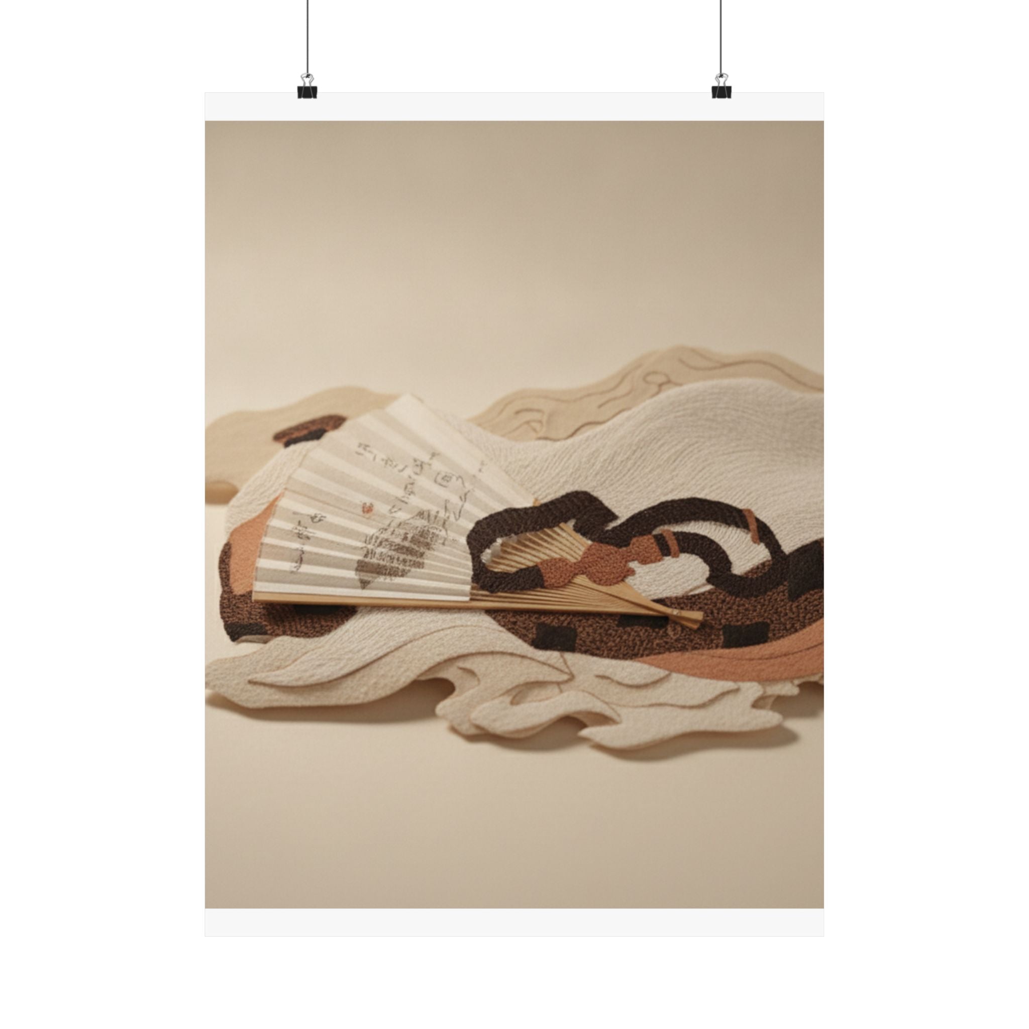 Product Marketing — Belt And Fan On A Piece Of Cloth — Matte Poster