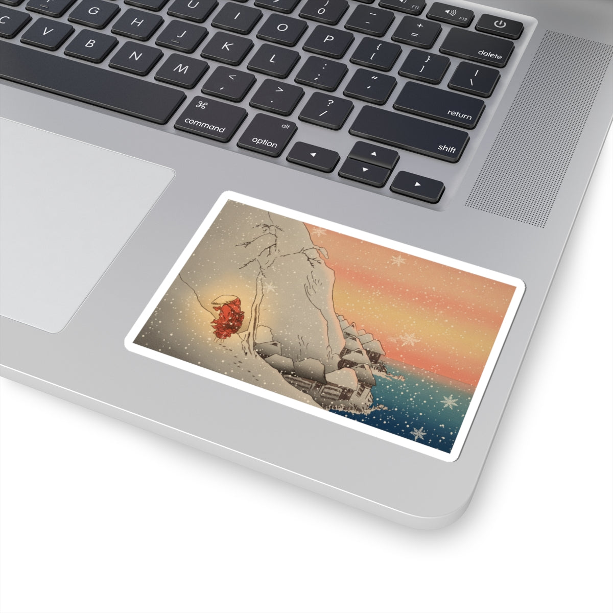 Southern Sunset — Nichiren In Snow At Tsukahara, Sodo Province — Kiss-Cut Sticker