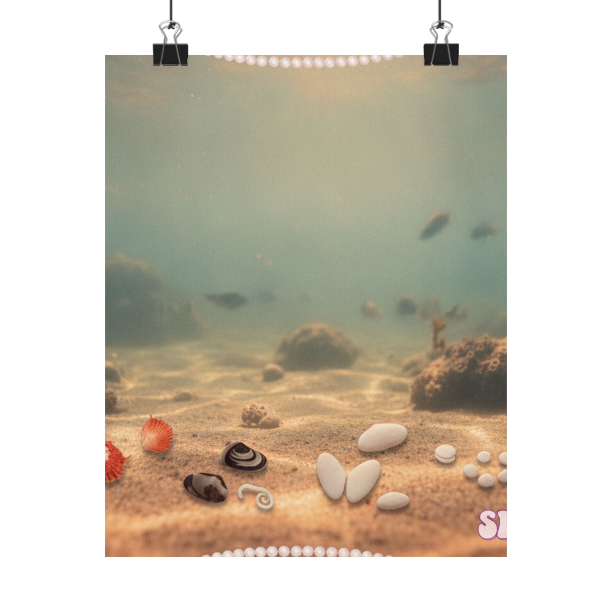 Scenic Nature — Shells Under Water — Matte Poster