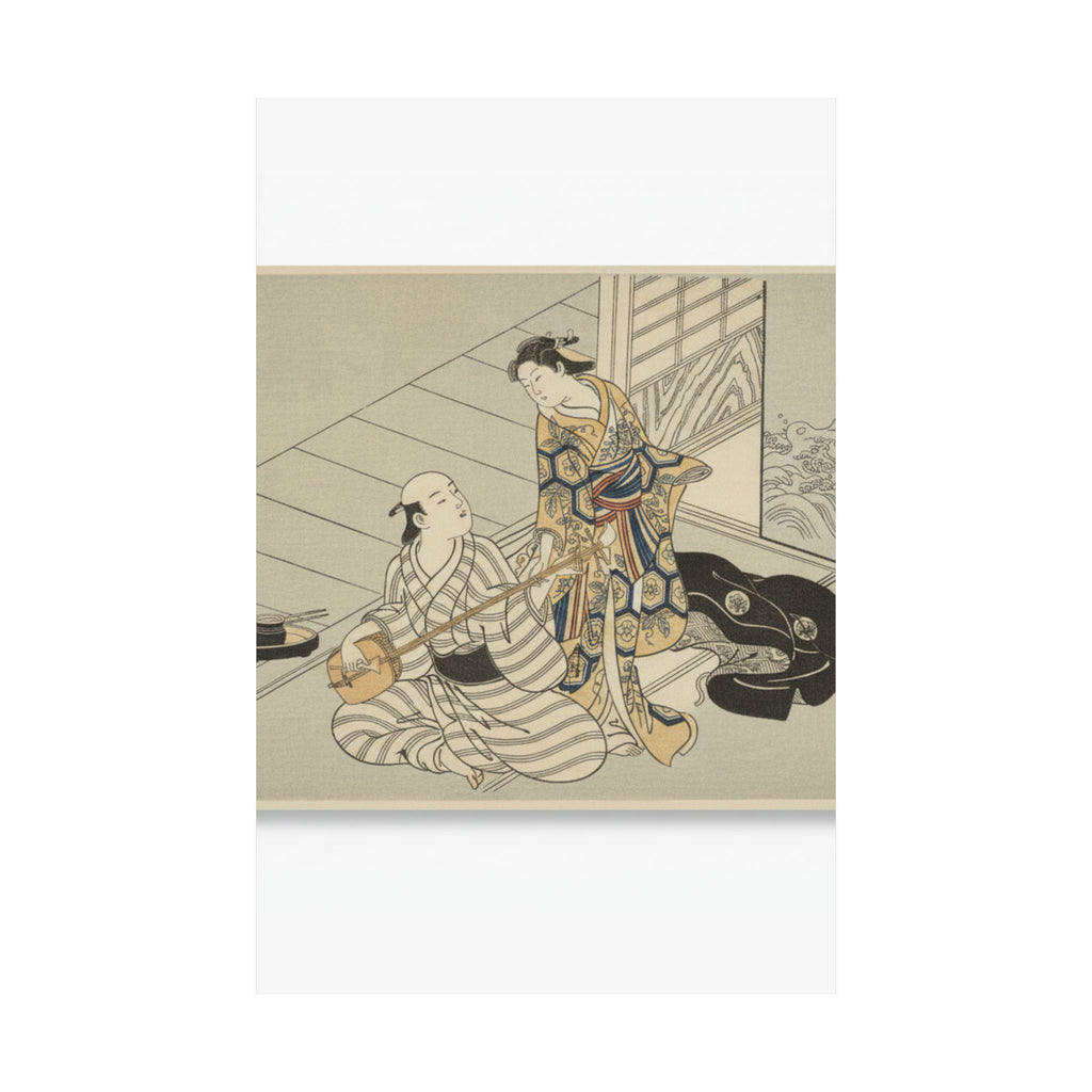 Ecommerce Main — Lady Interrupting Her Lover, Who Is Playing The Shamisen — Matte Poster