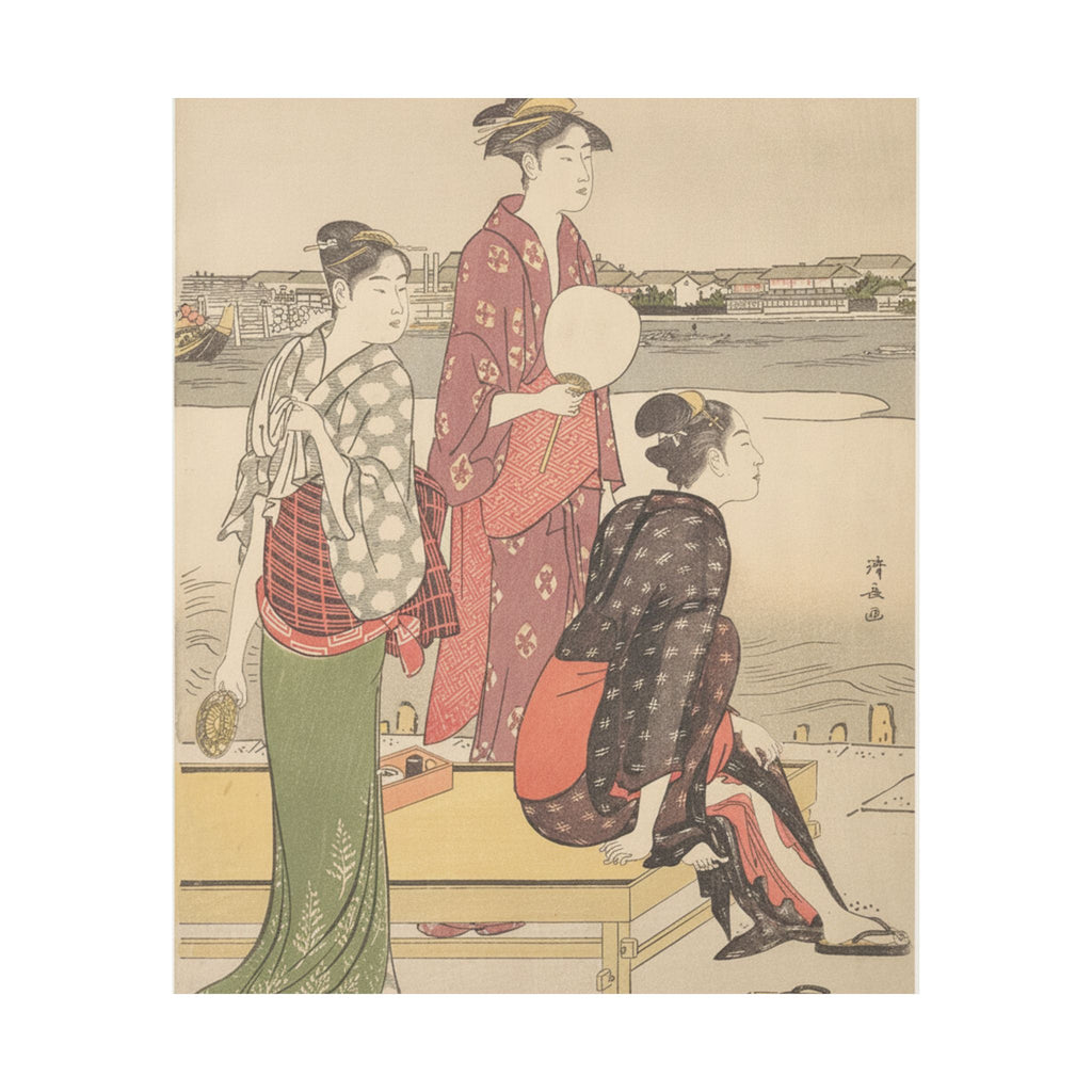 Watercolor — Evening On The Banks Of The Sumida River — Matte Poster