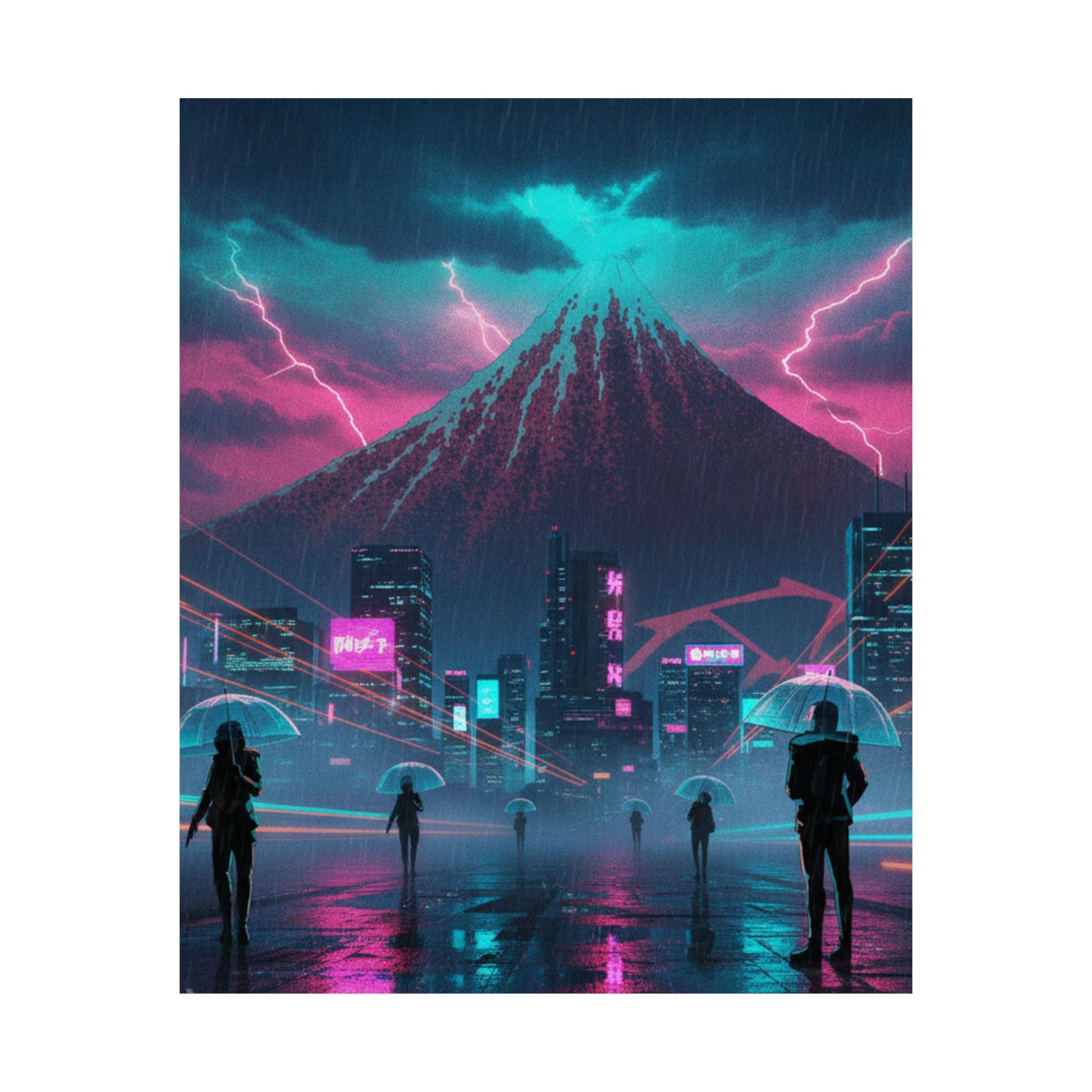 Neon Noir — Storm Below Mount Fuji (Sanka No Haku U), From The Series Thirty-Six Views Of Mo — Matte Poster