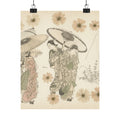 Botanical — A Lady With Three Attendants In The Rain — Matte Poster