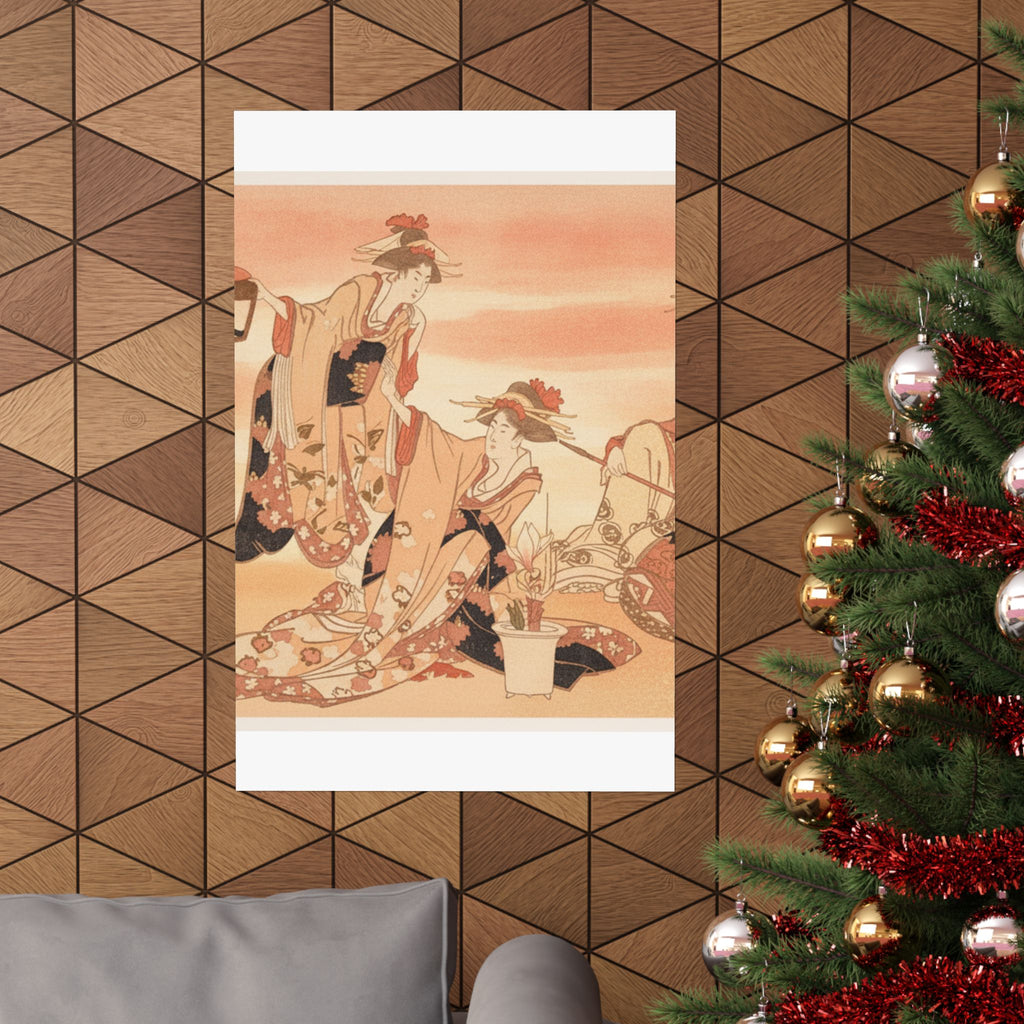 Southern Sunset — Three Young Ladies Visiting Together — Matte Poster