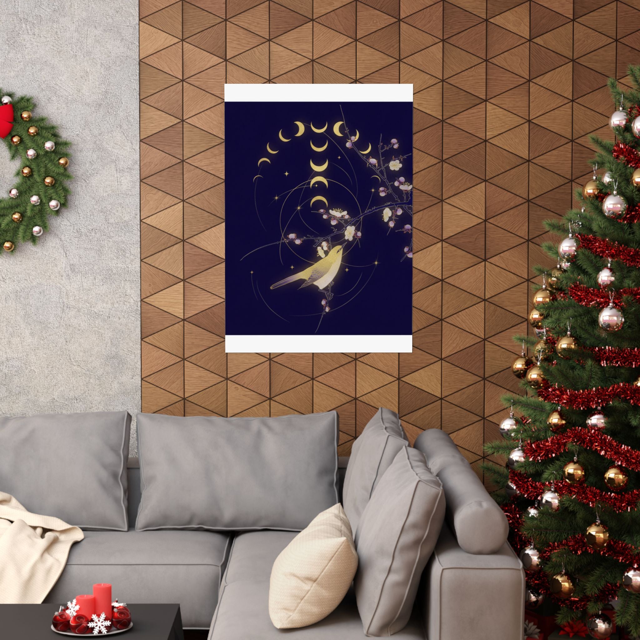 Celestial — New Moon; Nightingale On A Plum Branch — Matte Poster