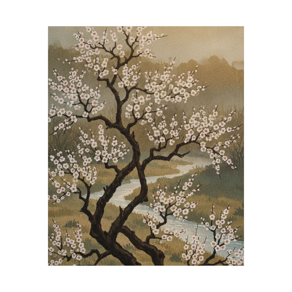 Scenic Nature — Plum Tree In Blossom — Matte Poster