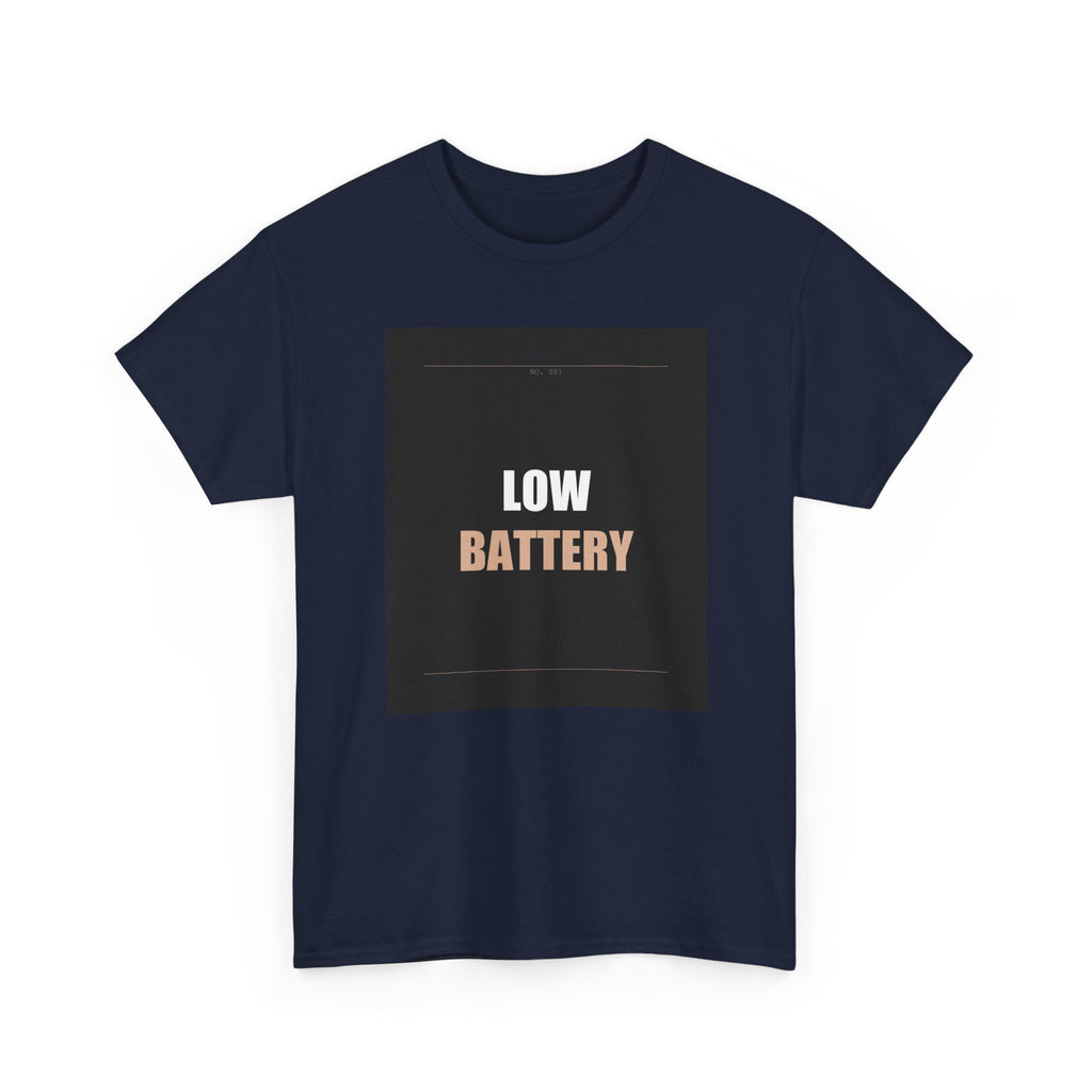 LOW BATTERY Charcoal Slogan Typography Graphic Tee