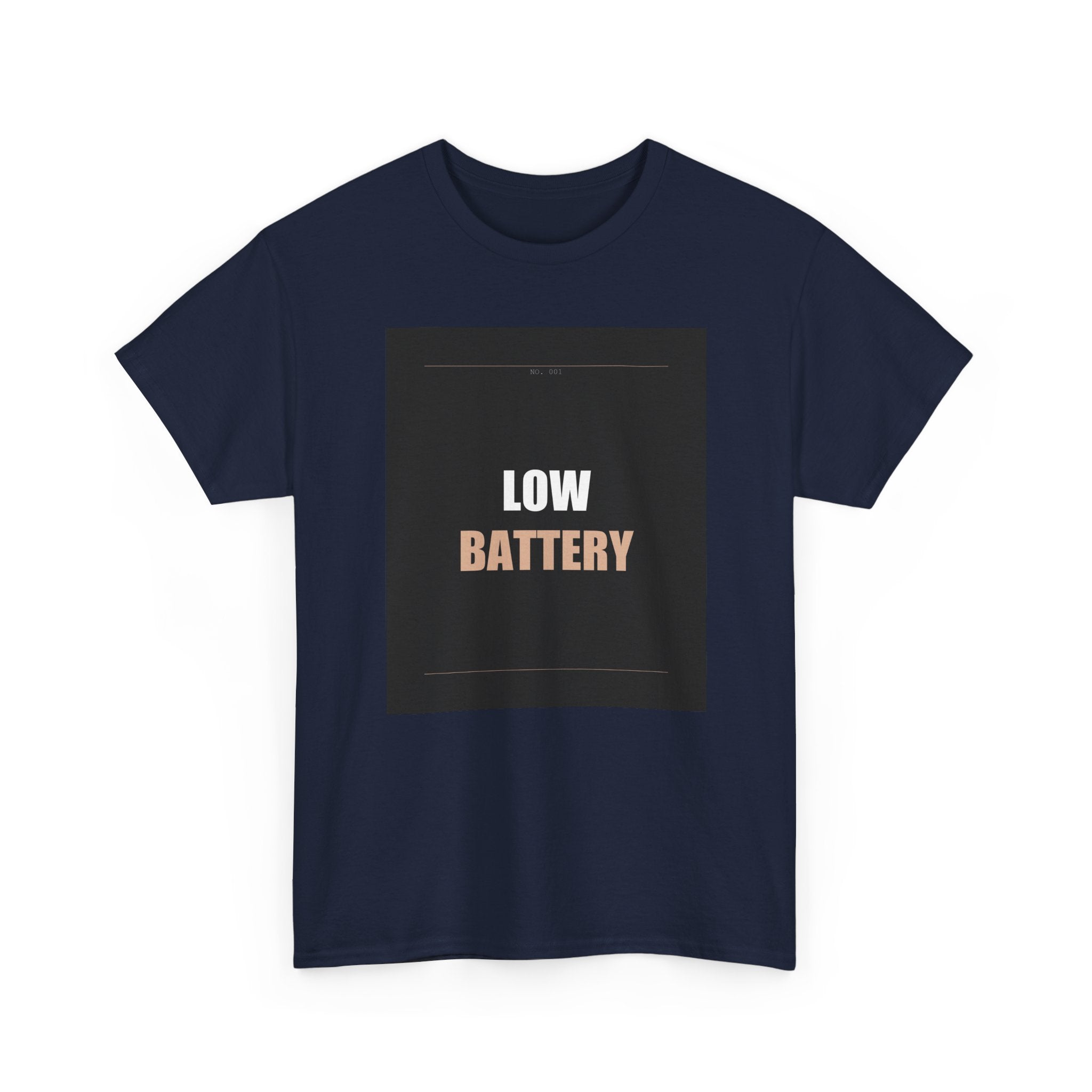 LOW BATTERY Charcoal Slogan Typography Graphic Tee