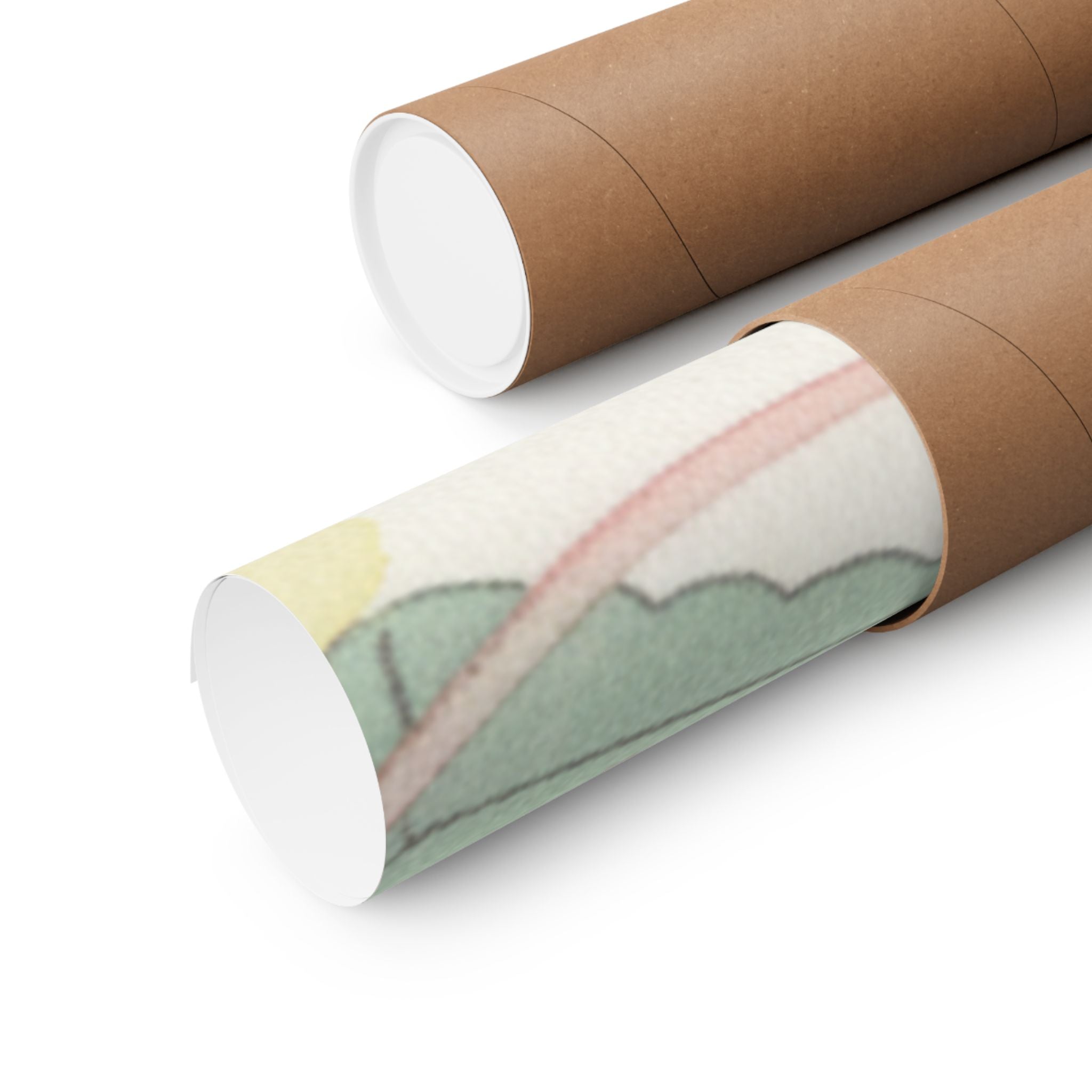 Watercolor — White Mice Playing — Matte Poster