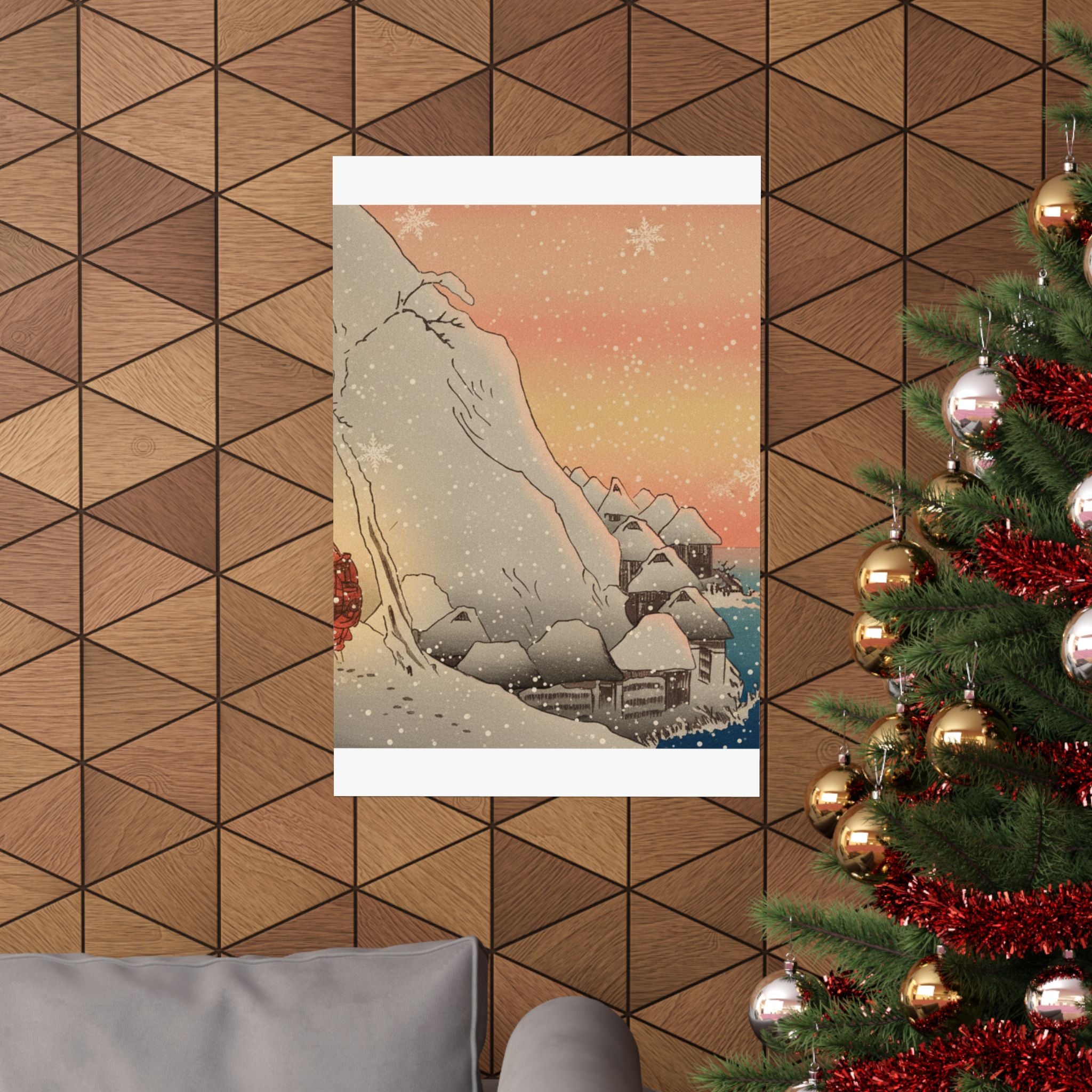 Southern Sunset — Nichiren In Snow At Tsukahara, Sodo Province — Matte Poster