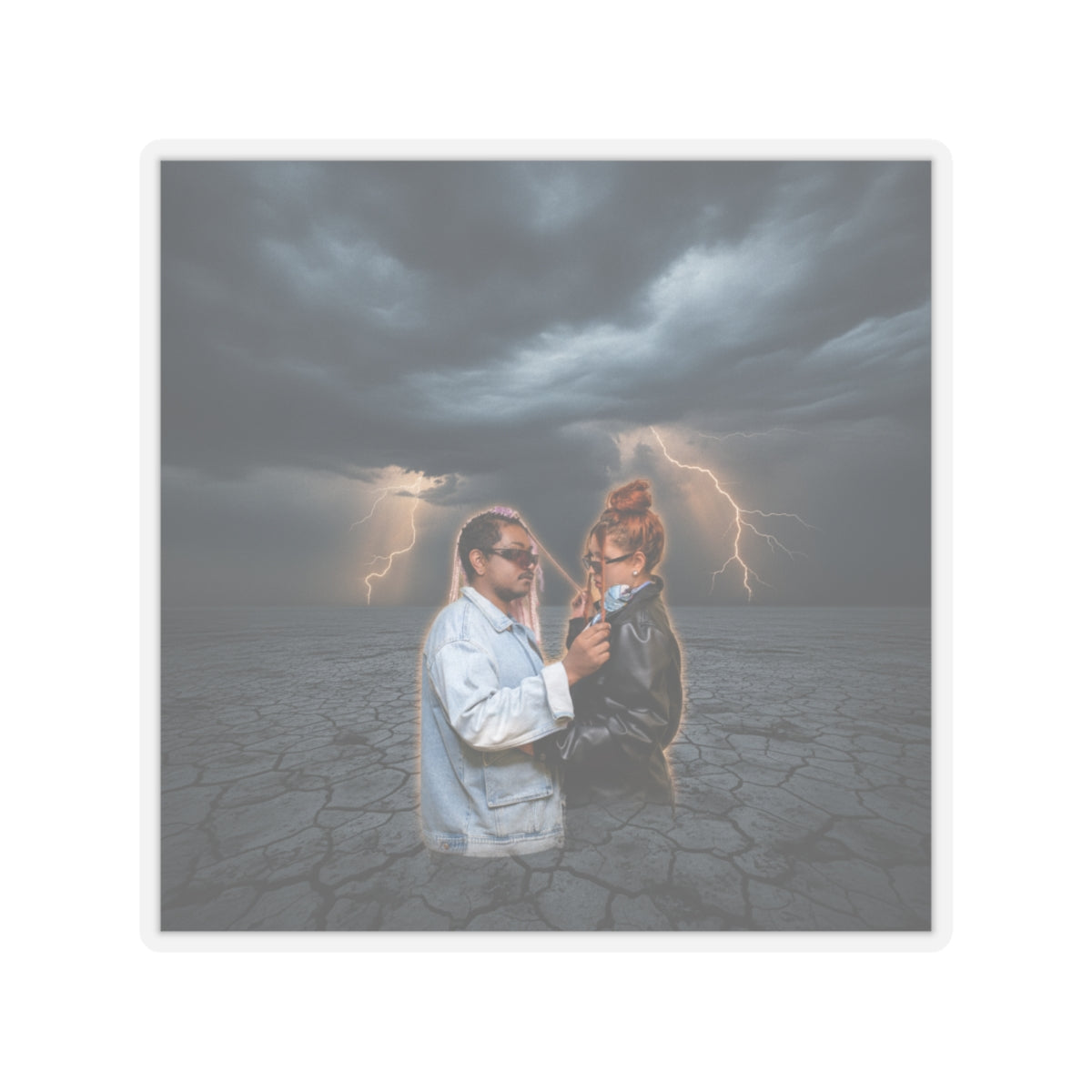 Dramatic Storm — Person — Kiss-Cut Sticker