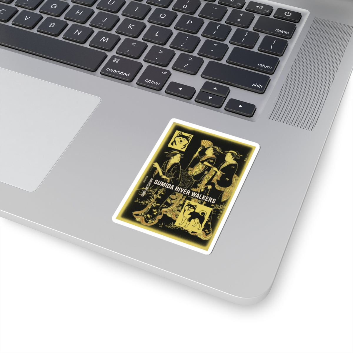 Streetwear Collage — Three Young Women Strolling On The Bank Of The Sumida River — Kiss-Cut Sticker