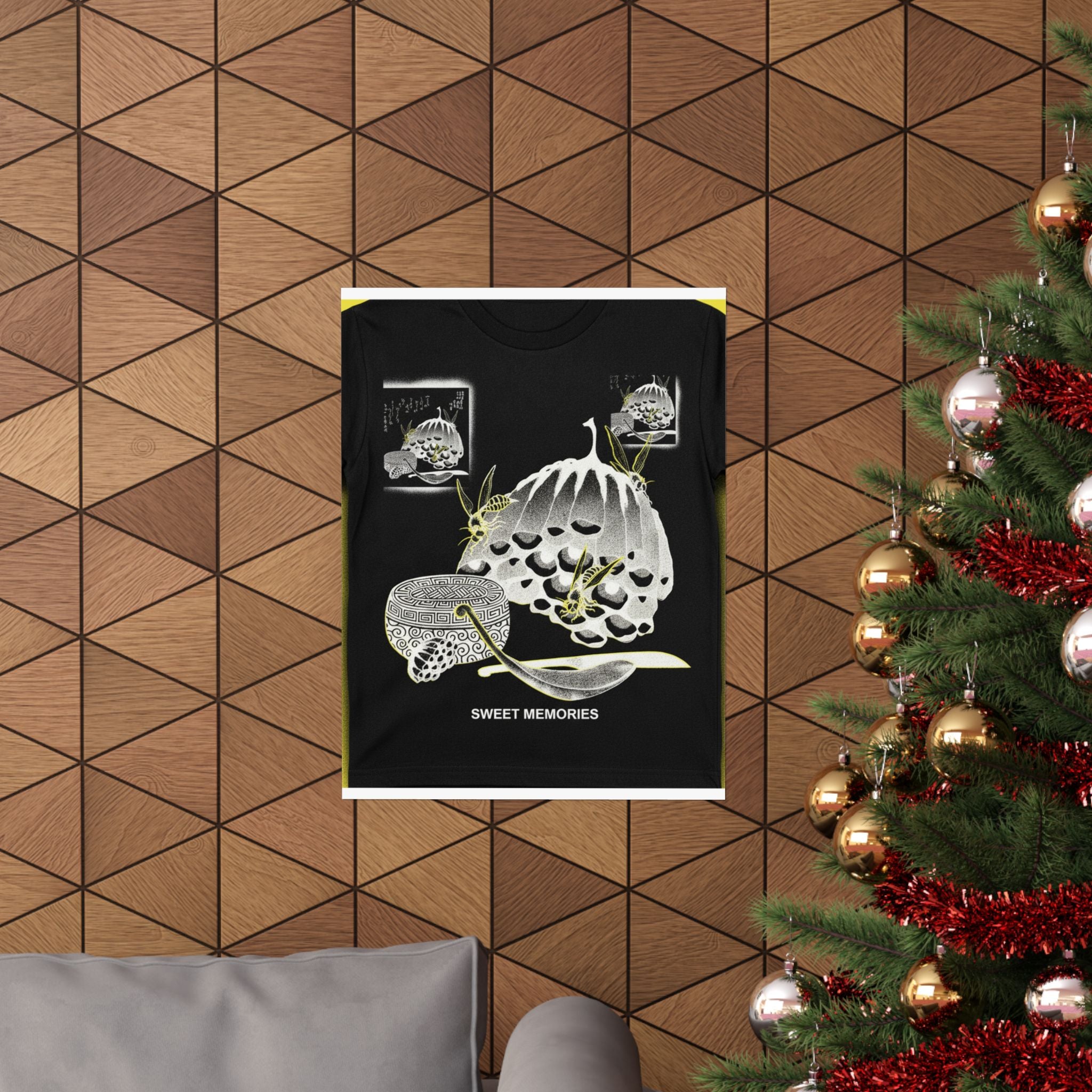 Streetwear Collage — Hives With Wasps, And A Box With A Spoon For Honey — Matte Poster
