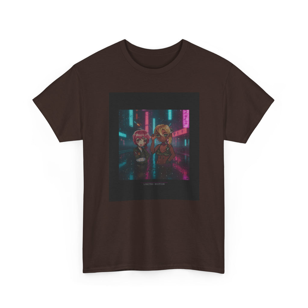 Neon Alley Anime Duo Cyberpunk Night Graphic Tee