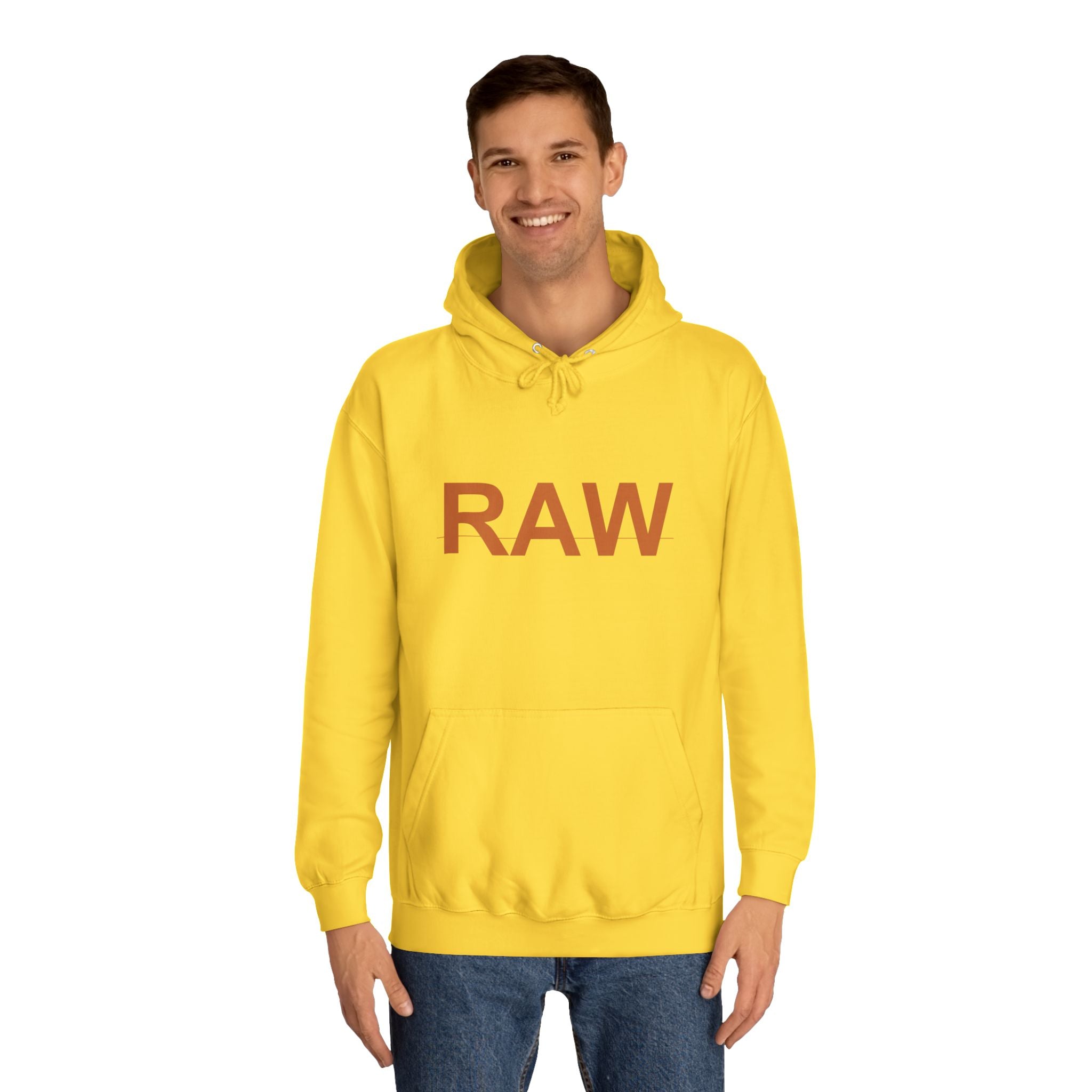 RAW Rust Block Letter Statement Pullover Hoodie
