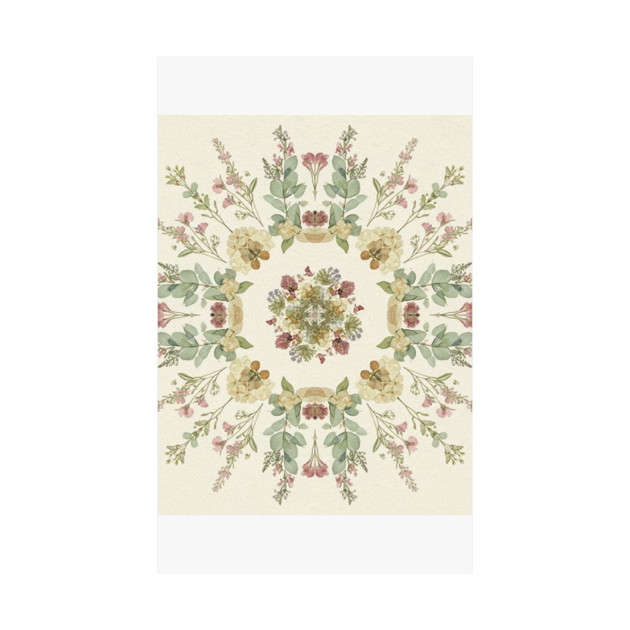 Pressed Wildflower Symmetry Cottagecore Botanical Poster