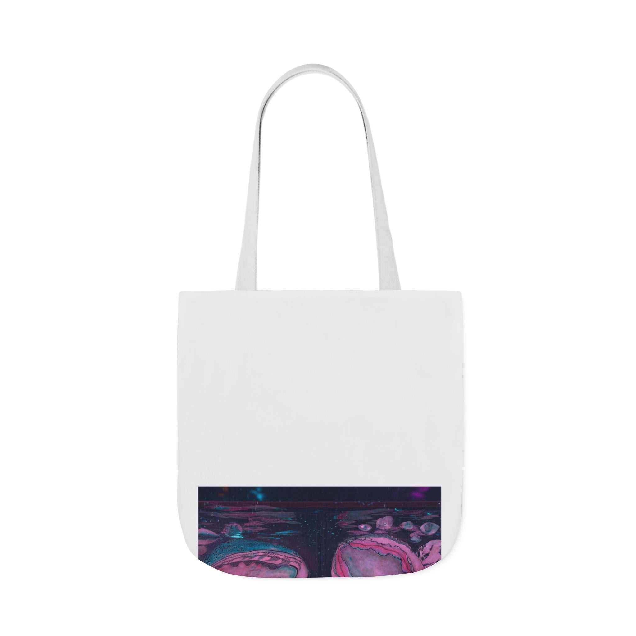 Neon Night Glow Agate Abstract Photo Canvas Tote Bag
