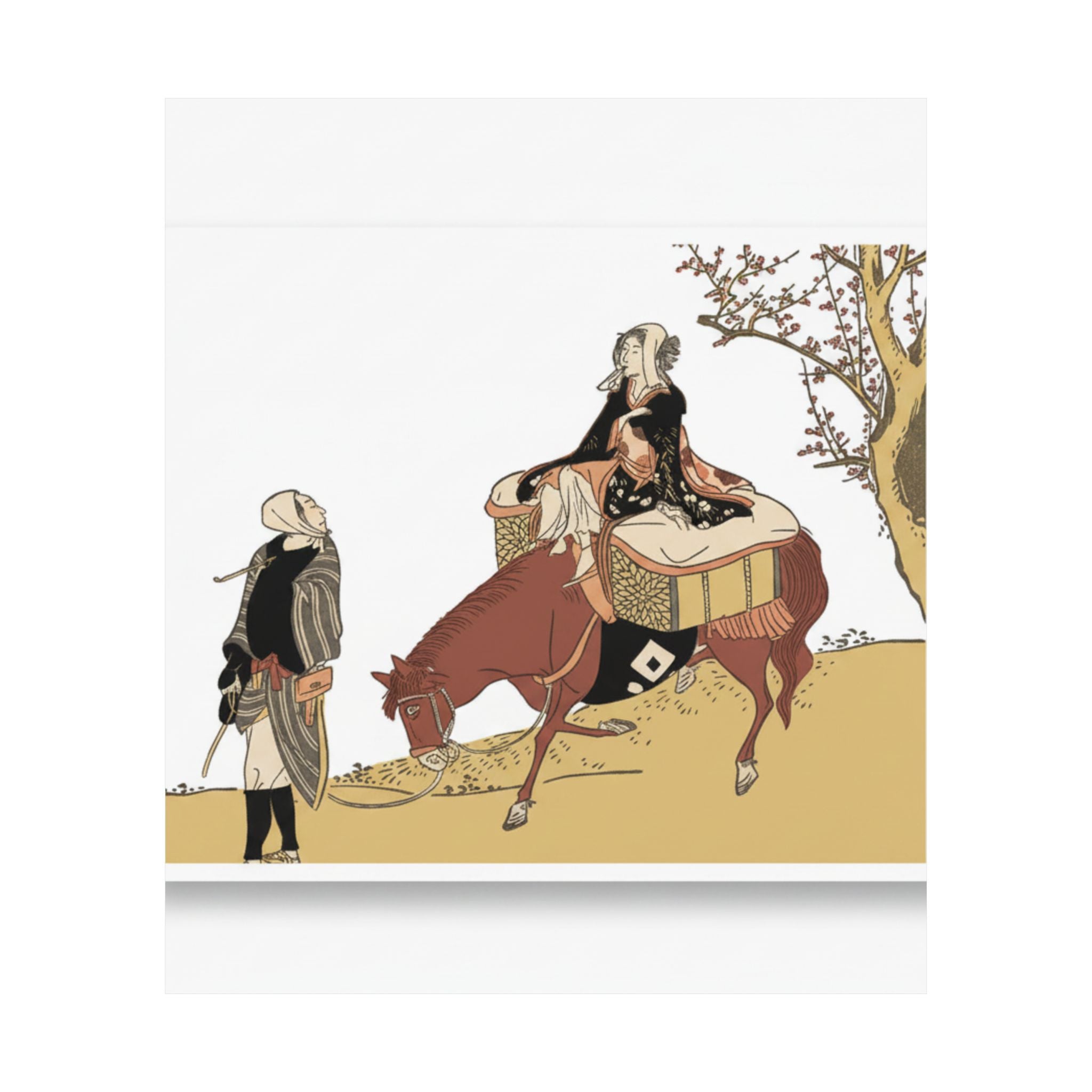 Ecommerce Main — Version Of Legend Of Michizane: Woman Riding Ox Which A Man Is Leading — Matte Poster