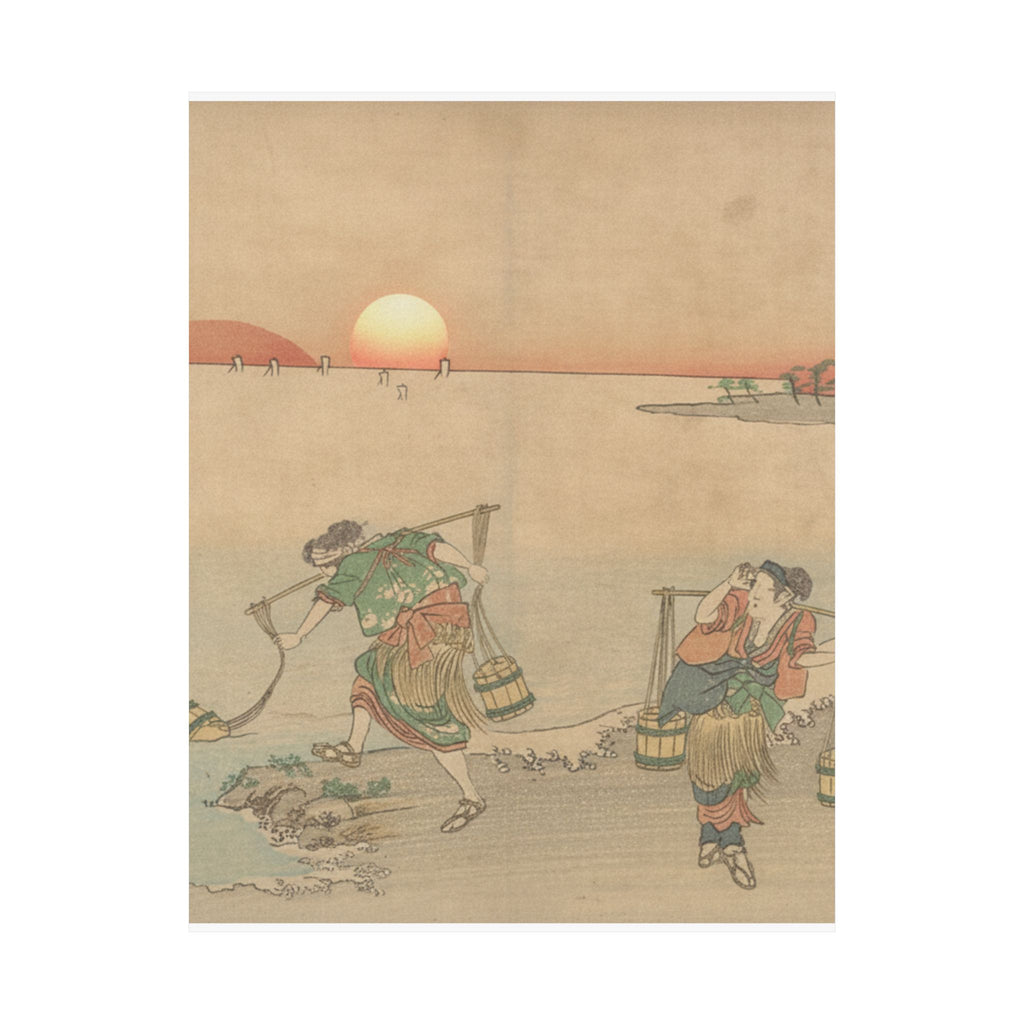 Scenic Nature — Three Water Carriers At The Shore — Matte Poster